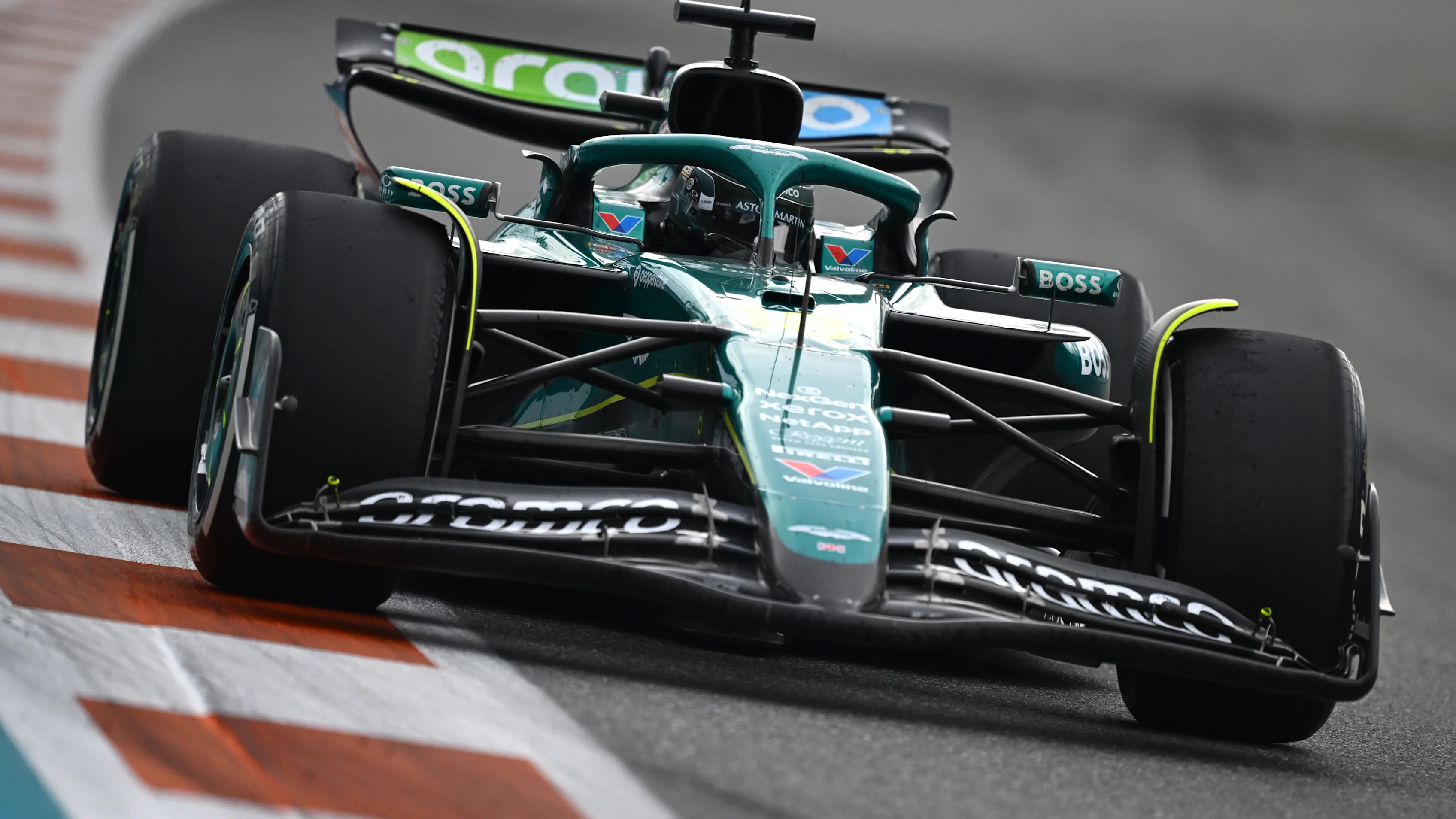 MIAMI, FLORIDA - MAY 04: Lance Stroll of Canada driving the (18) Aston Martin F1 Team AMR25