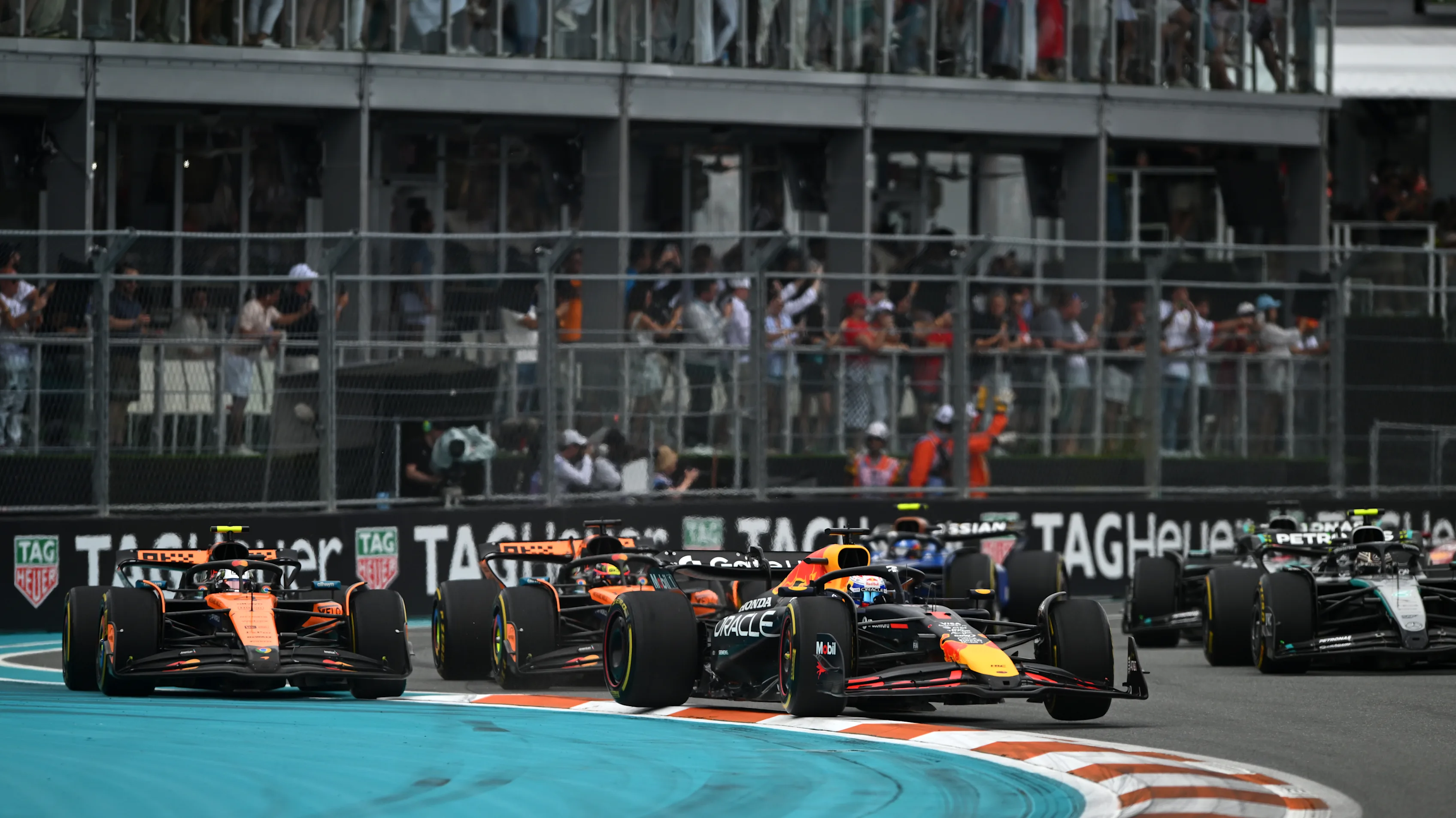MIAMI, FLORIDA - MAY 04: Max Verstappen of the Netherlands driving the (1) Oracle Red Bull Racing