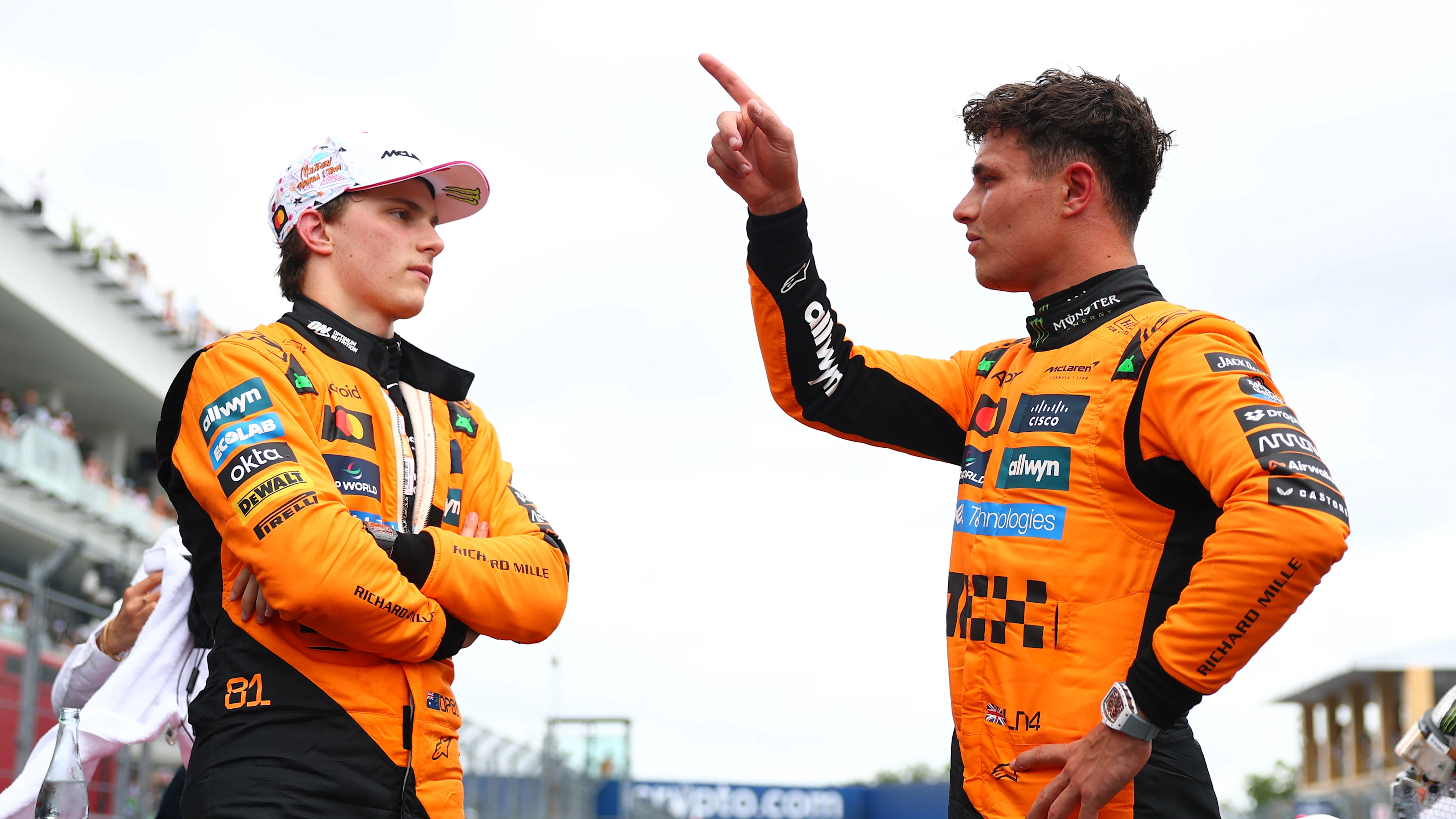 MIAMI, FLORIDA - MAY 03: Second placed Oscar Piastri of Australia and McLaren and Sprint winner