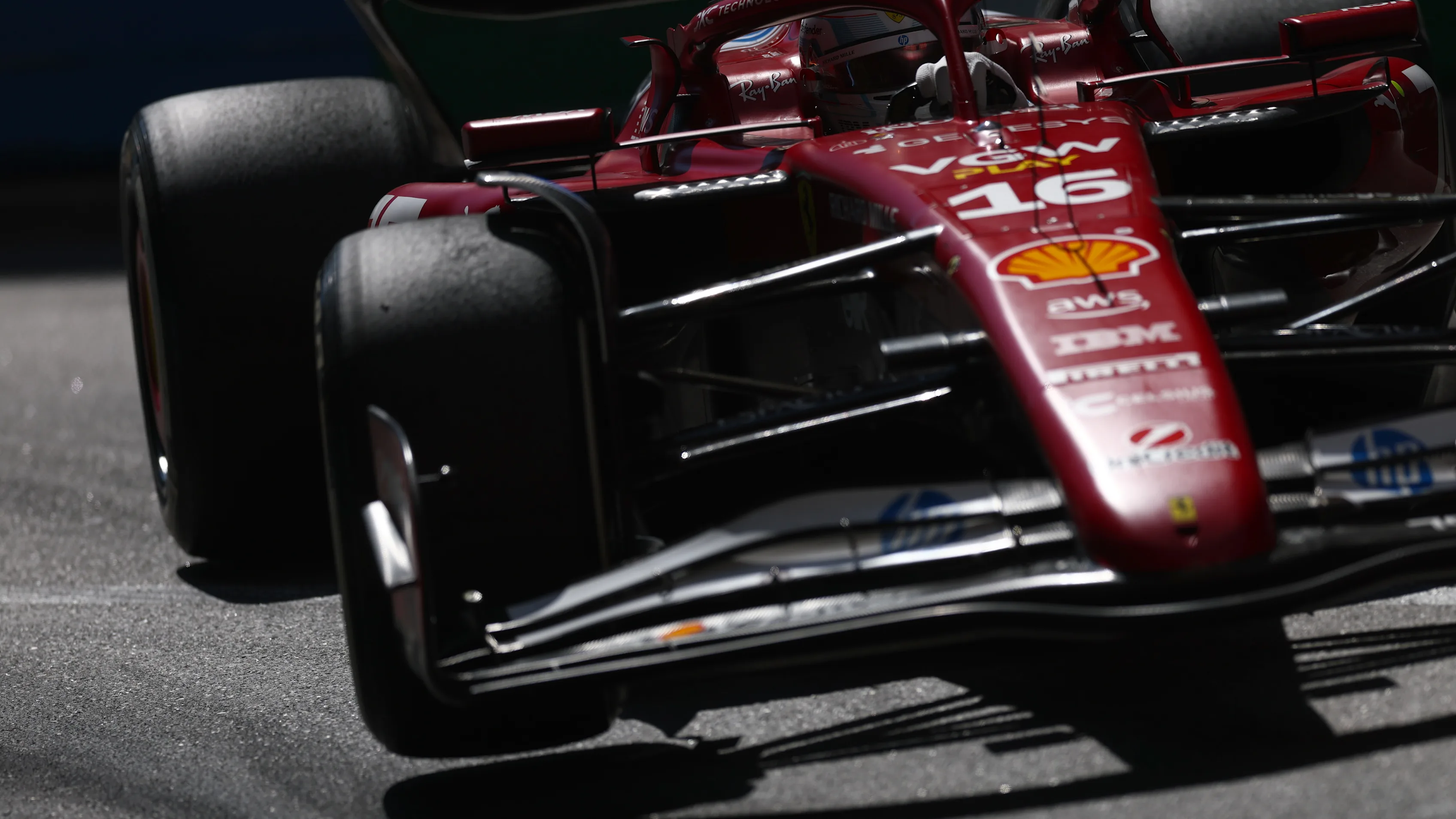 MONTE-CARLO, MONACO - MAY 25: Charles Leclerc of Monaco driving the (16) Scuderia Ferrari SF-25 on