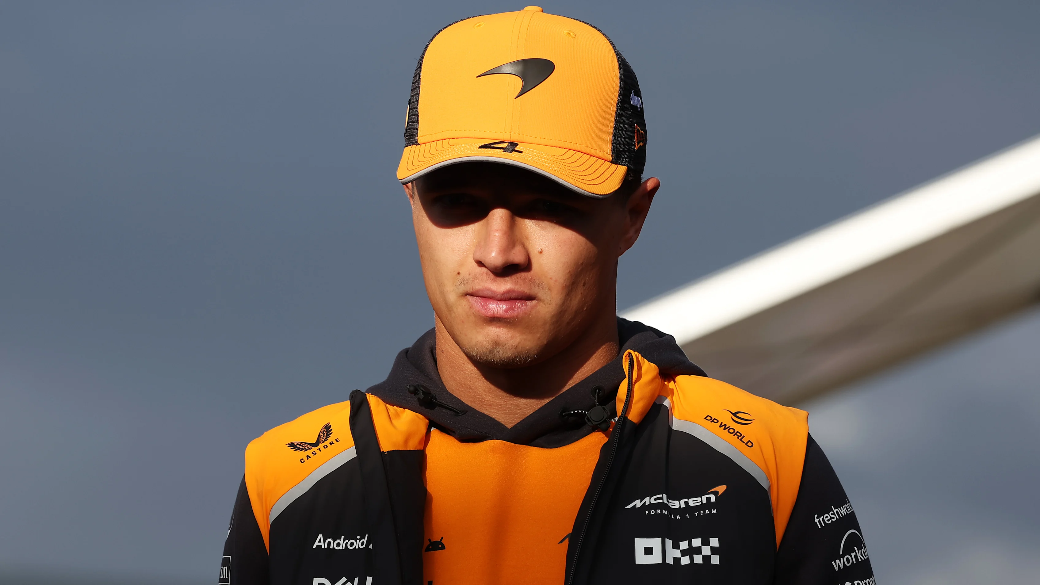 ZANDVOORT, NETHERLANDS - AUGUST 31: Lando Norris of Great Britain and McLaren arrives at the