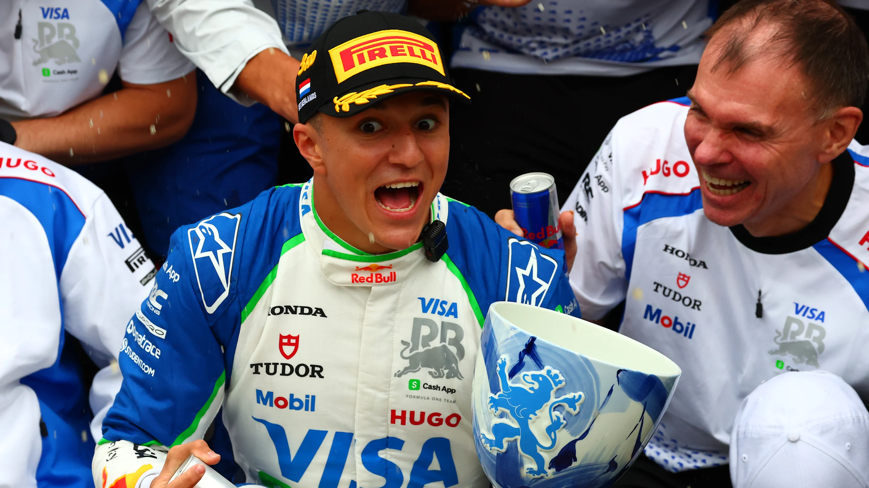 ZANDVOORT, NETHERLANDS - AUGUST 31: Third placed Isack Hadjar of France and Visa Cash App Racing