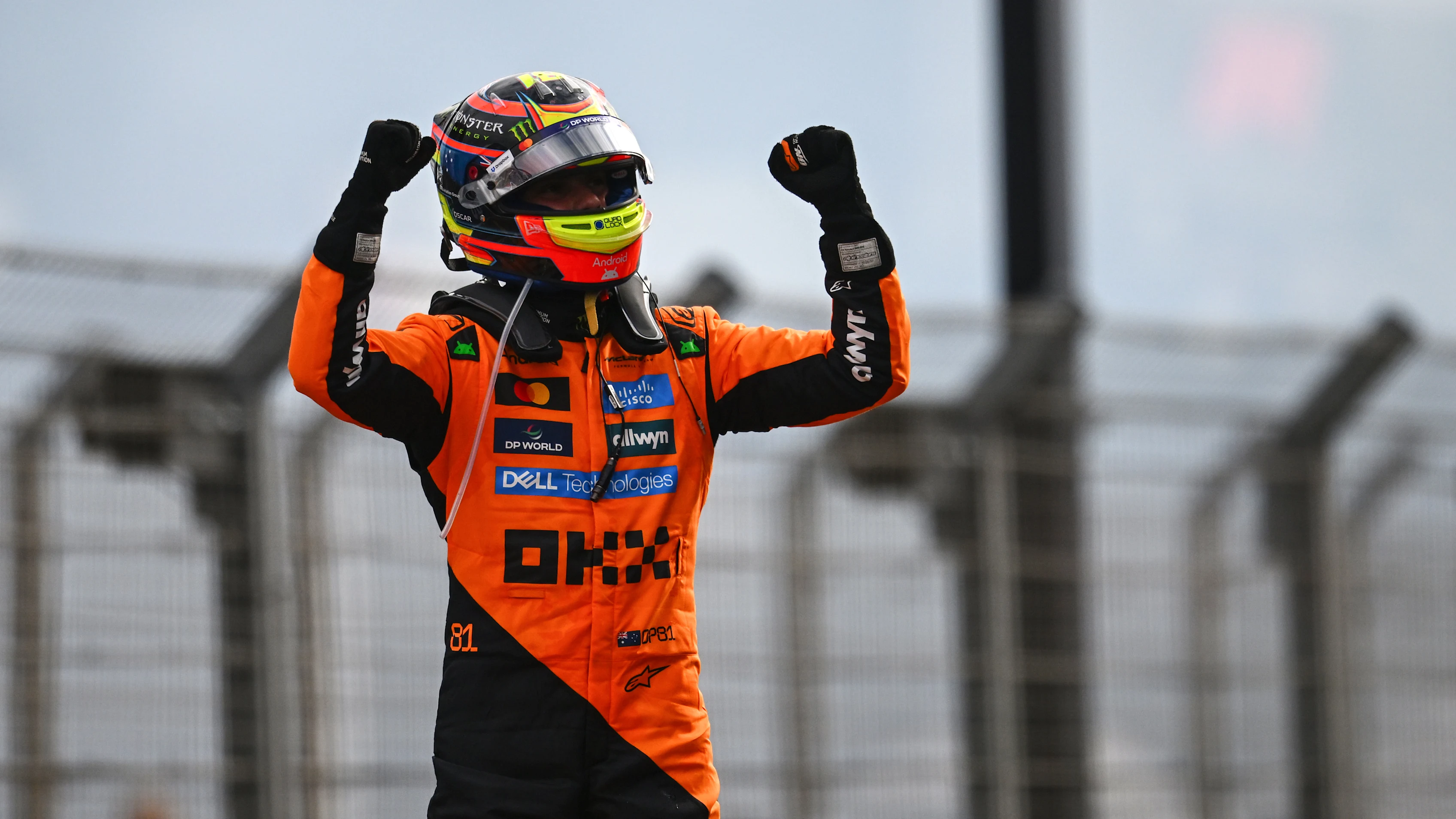 ZANDVOORT, NETHERLANDS - AUGUST 31: Race winner Oscar Piastri of Australia and McLaren celebrates