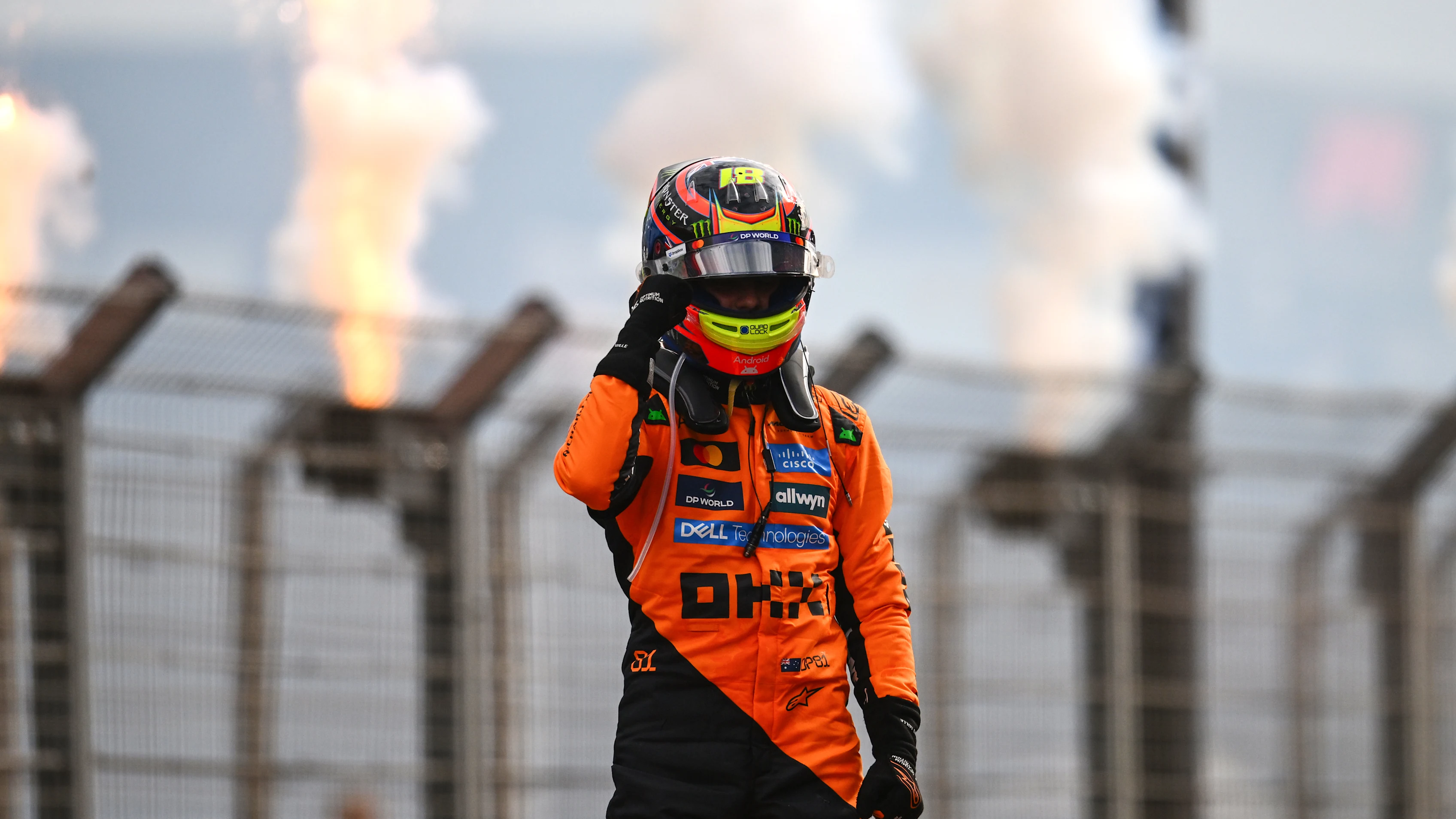 ZANDVOORT, NETHERLANDS - AUGUST 31: Race winner Oscar Piastri of Australia and McLaren celebrates