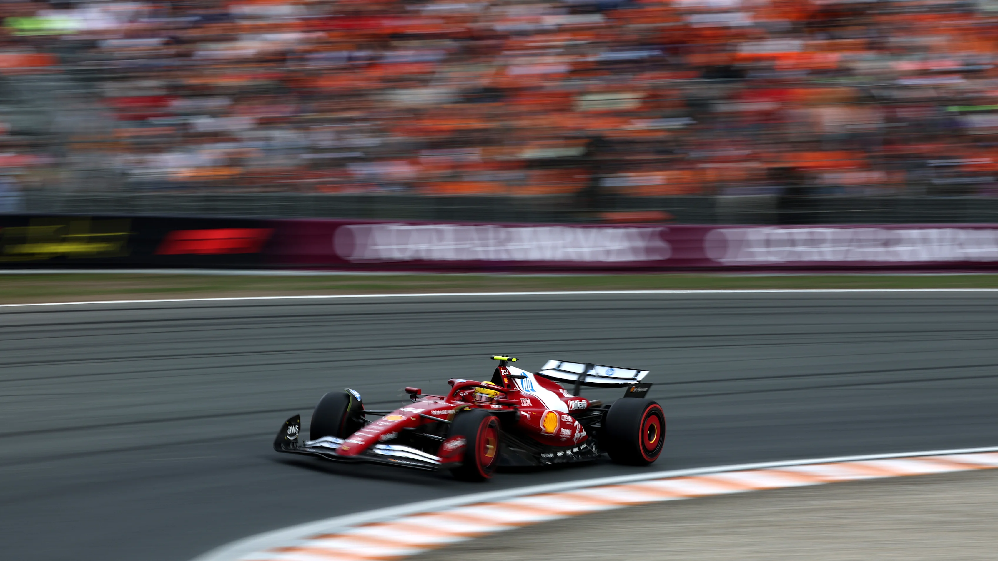 ZANDVOORT, NETHERLANDS - AUGUST 29: Lewis Hamilton of Great Britain driving the (44) Scuderia