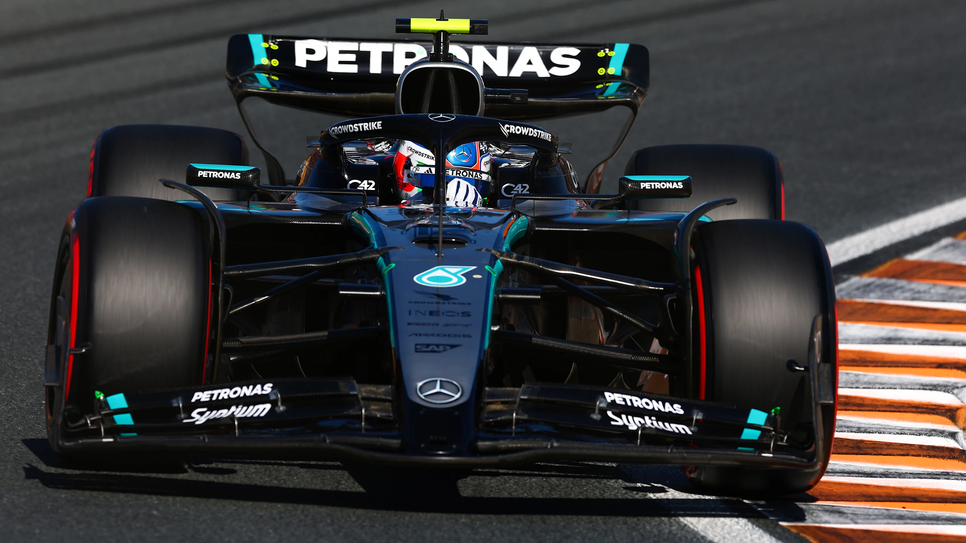 ZANDVOORT, NETHERLANDS - AUGUST 30: Andrea Kimi Antonelli of Italy driving the (12) Mercedes AMG