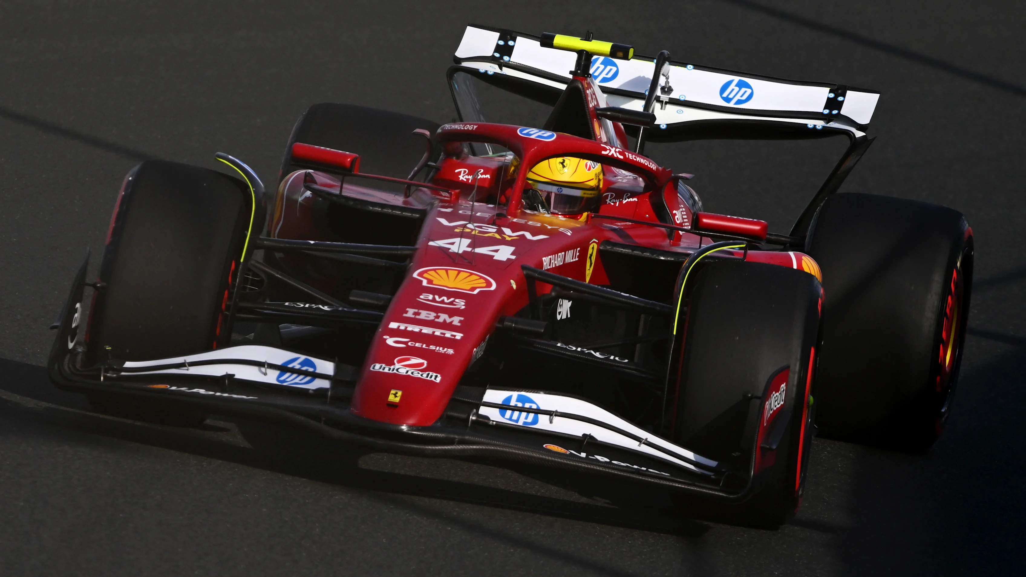 JEDDAH, SAUDI ARABIA - APRIL 19: Lewis Hamilton of Great Britain driving the (44) Scuderia Ferrari