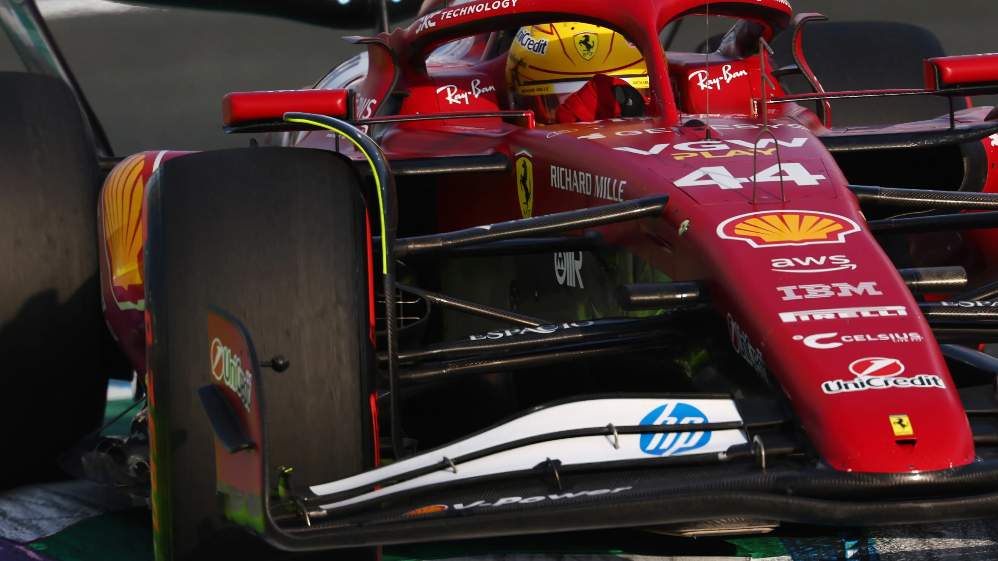 JEDDAH, SAUDI ARABIA - APRIL 19: Lewis Hamilton of Great Britain driving the (44) Scuderia Ferrari