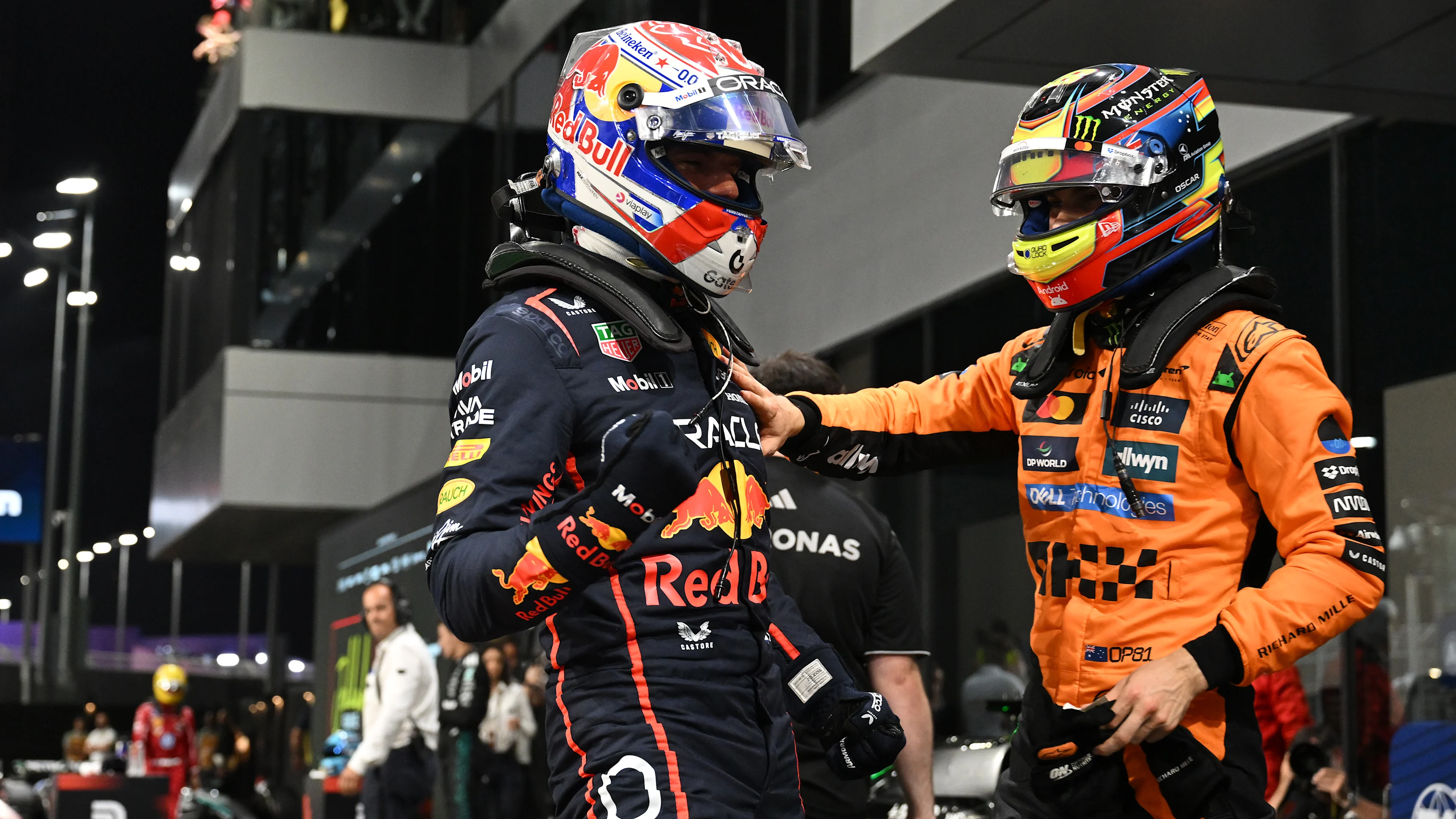 JEDDAH, SAUDI ARABIA - APRIL 19: Pole position qualifier Max Verstappen of the Netherlands and