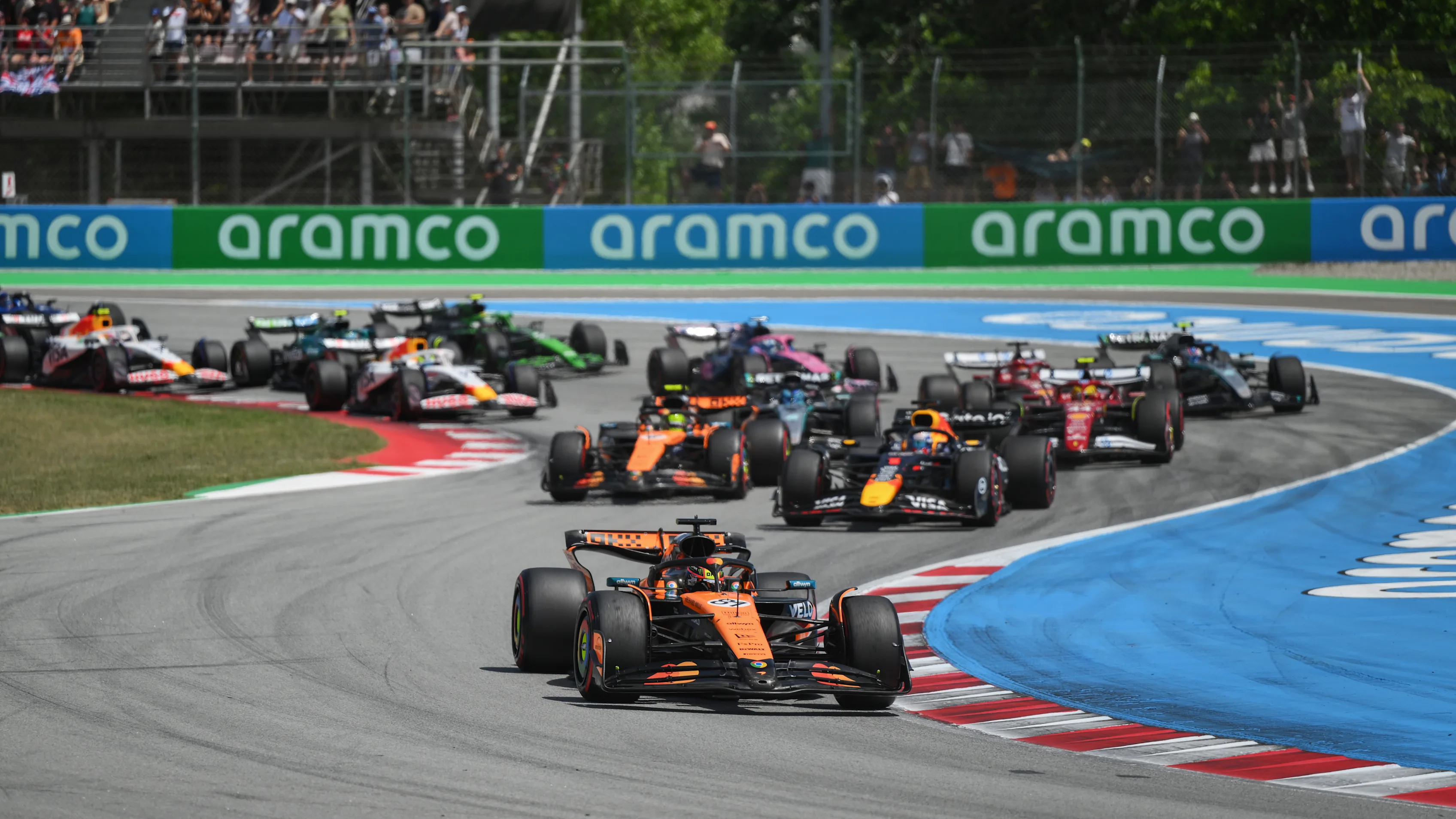 BARCELONA, SPAIN - JUNE 01: Oscar Piastri of Australia driving the (81) McLaren MCL39 Mercedes