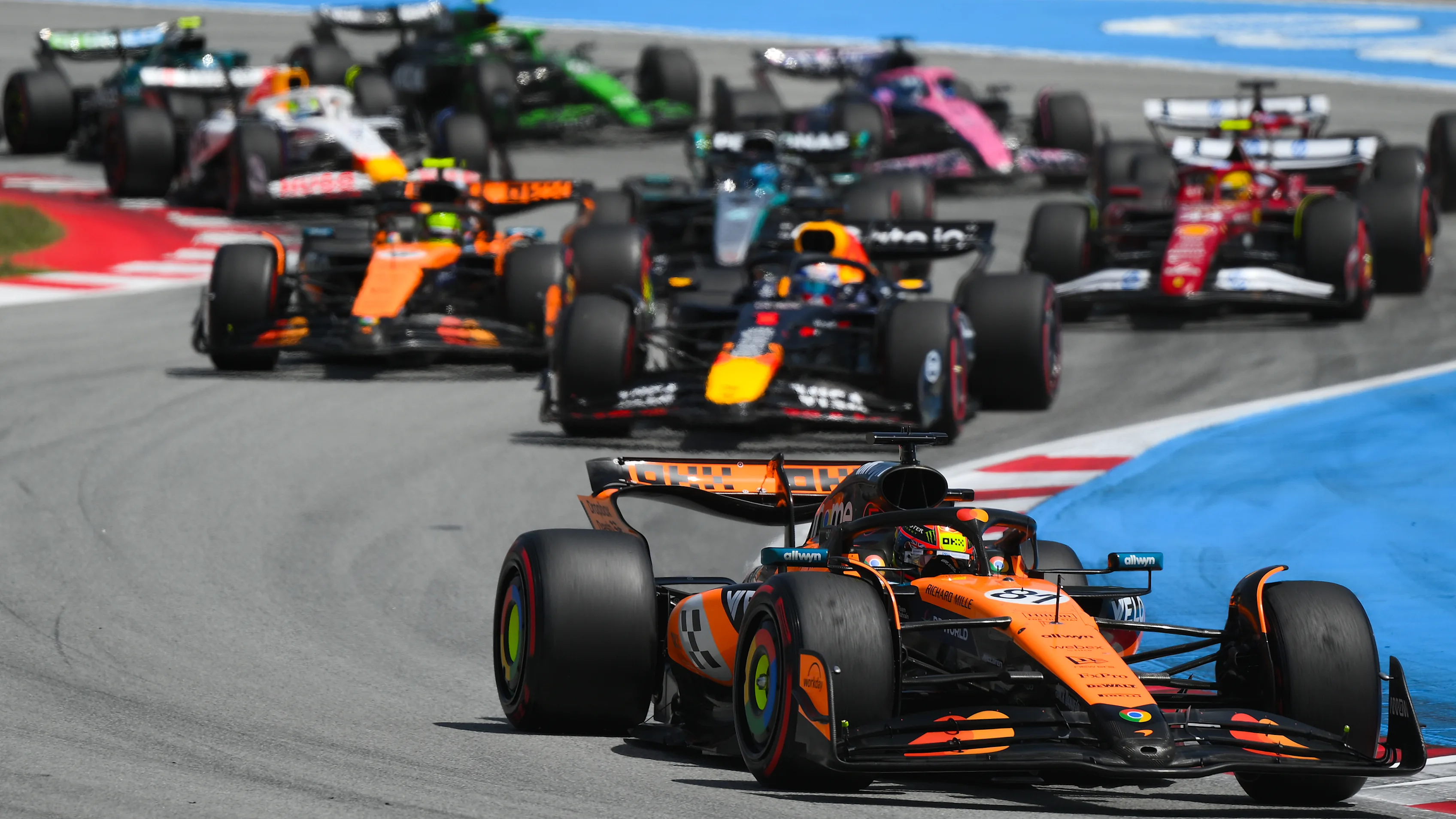BARCELONA, SPAIN - JUNE 01: Oscar Piastri of Australia driving the (81) McLaren MCL39 Mercedes