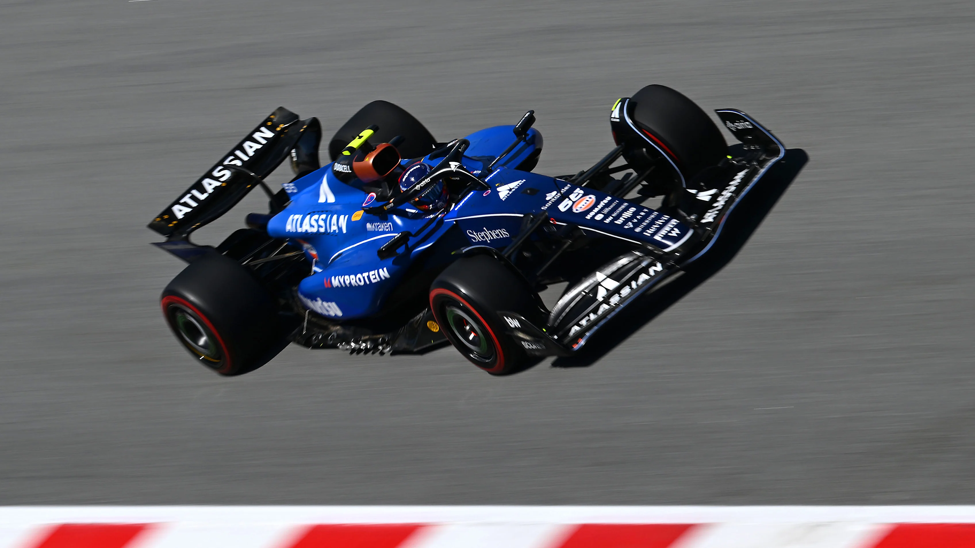 BARCELONA, SPAIN - MAY 31: Carlos Sainz of Spain driving the (55) Williams FW47 Mercedes on track