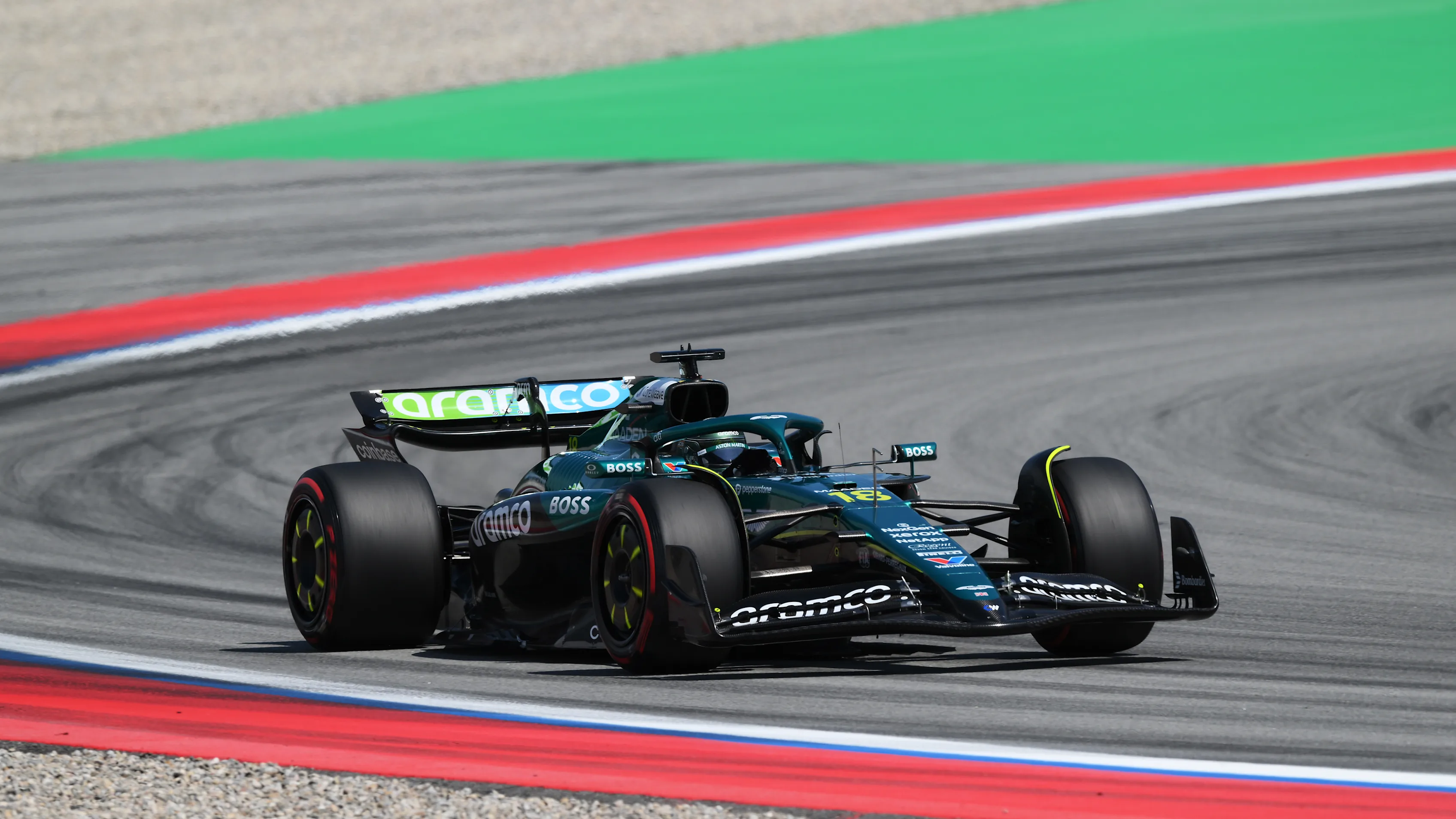 BARCELONA, SPAIN - MAY 31: Lance Stroll of Canada driving the (18) Aston Martin F1 Team AMR25