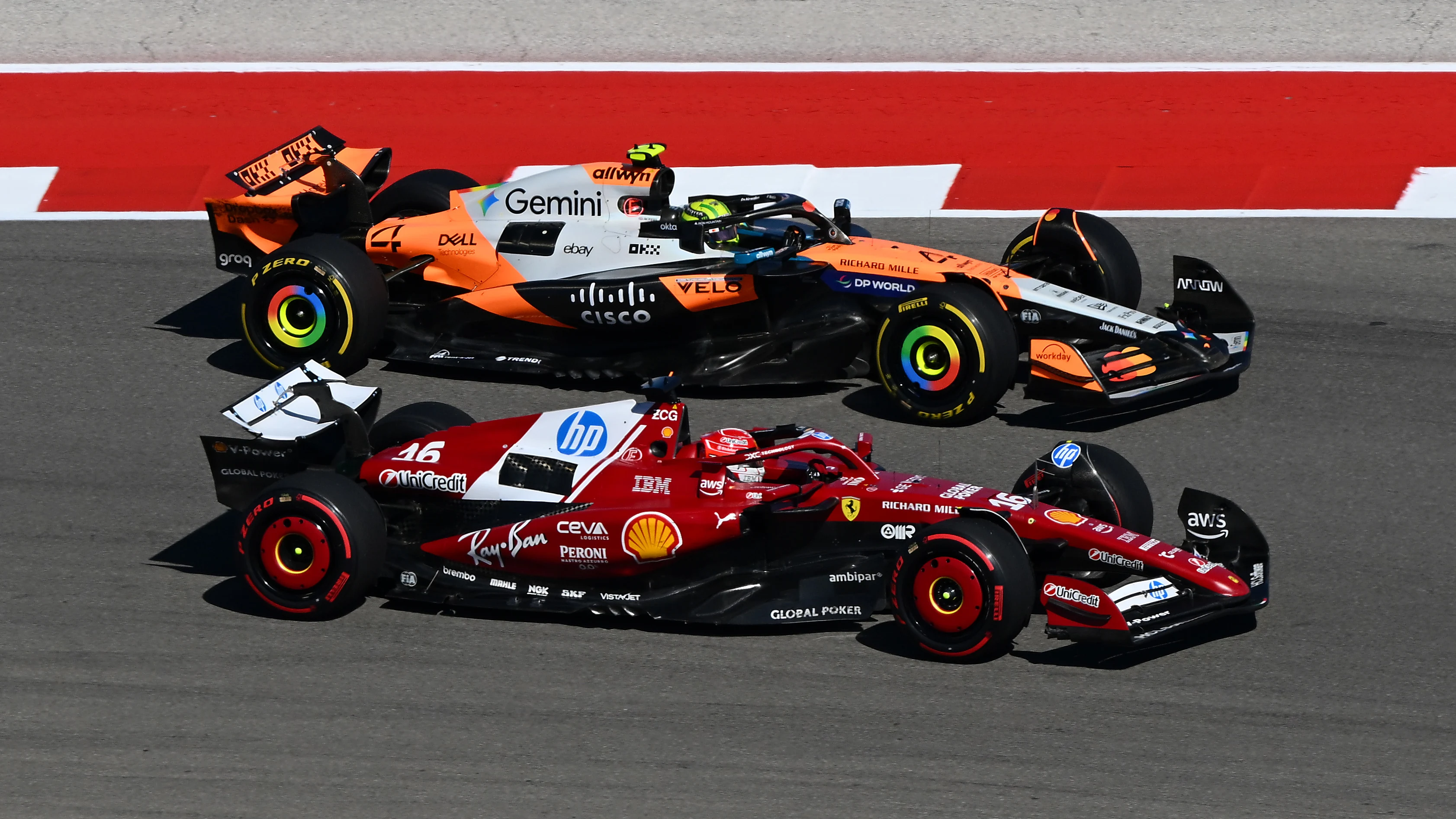 AUSTIN, TEXAS - OCTOBER 19: Charles Leclerc of Monaco driving the (16) Scuderia Ferrari SF-25 and