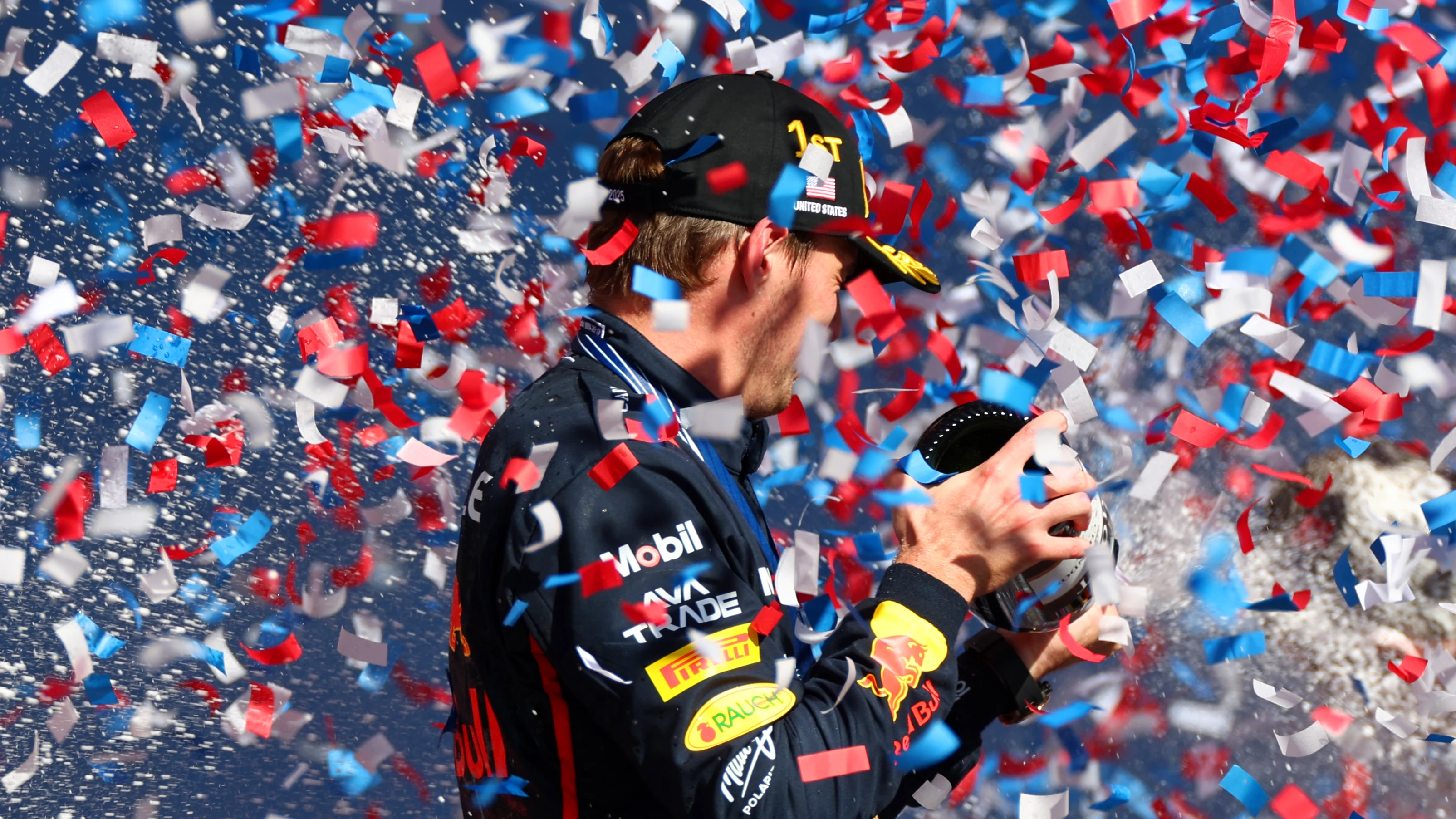 AUSTIN, TEXAS - OCTOBER 19: Race winner Max Verstappen of the Netherlands and Oracle Red Bull