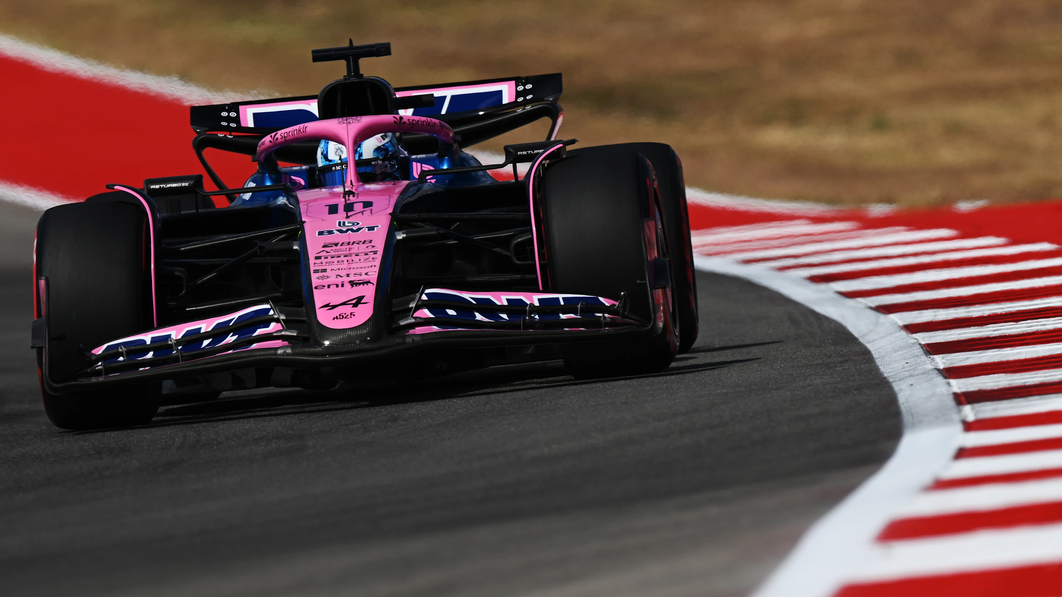 AUSTIN, TEXAS - OCTOBER 17: Pierre Gasly of France driving the (10) Alpine F1 A525 Renault on track during practice ahead of the F1 Grand Prix of United States at Circuit of The Americas on October 17, 2025 in Austin, Texas. (Photo by Clive Mason/Getty Images)