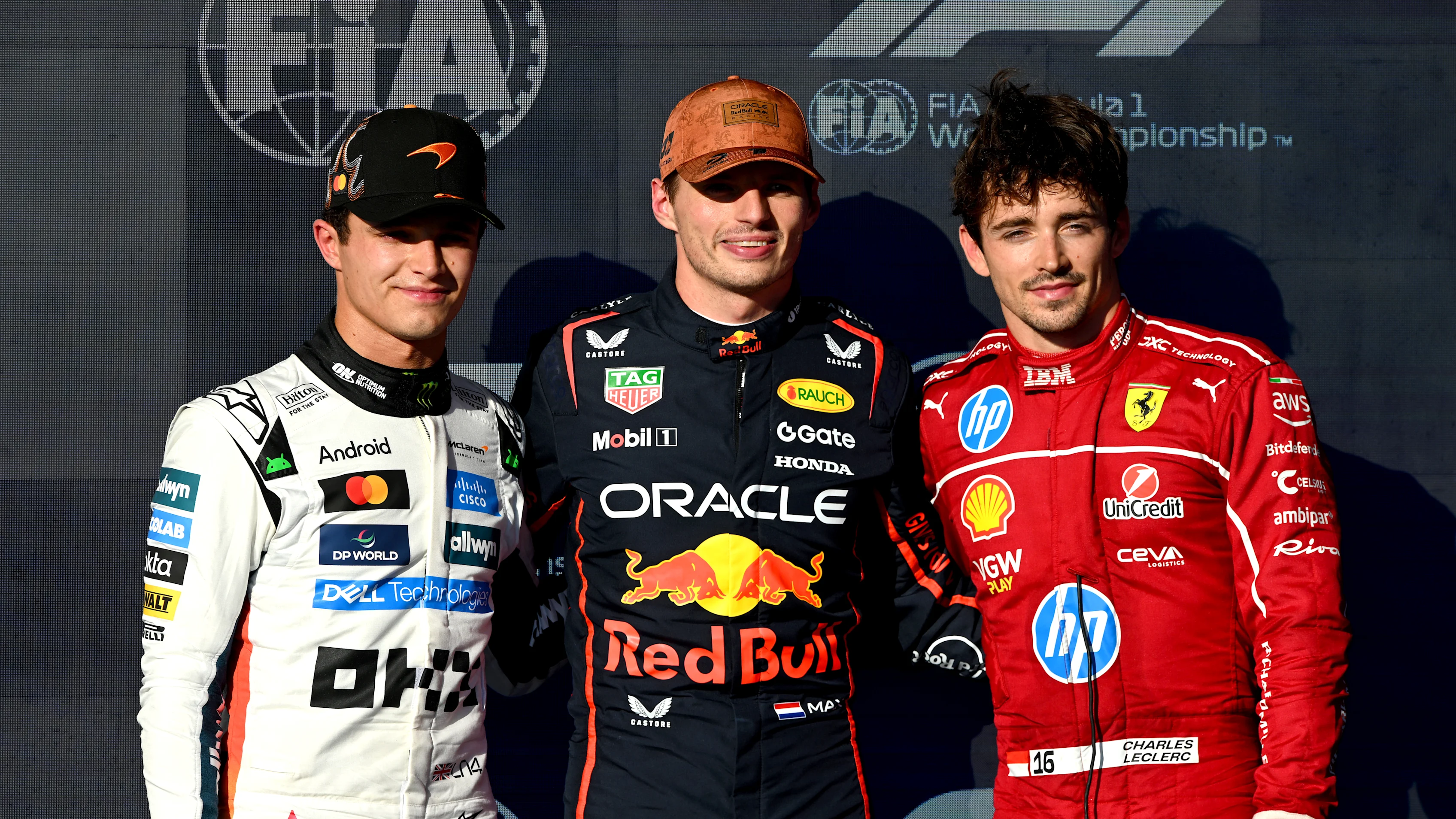 AUSTIN, TEXAS - OCTOBER 18: Pole position qualifier Max Verstappen of the Netherlands and Oracle