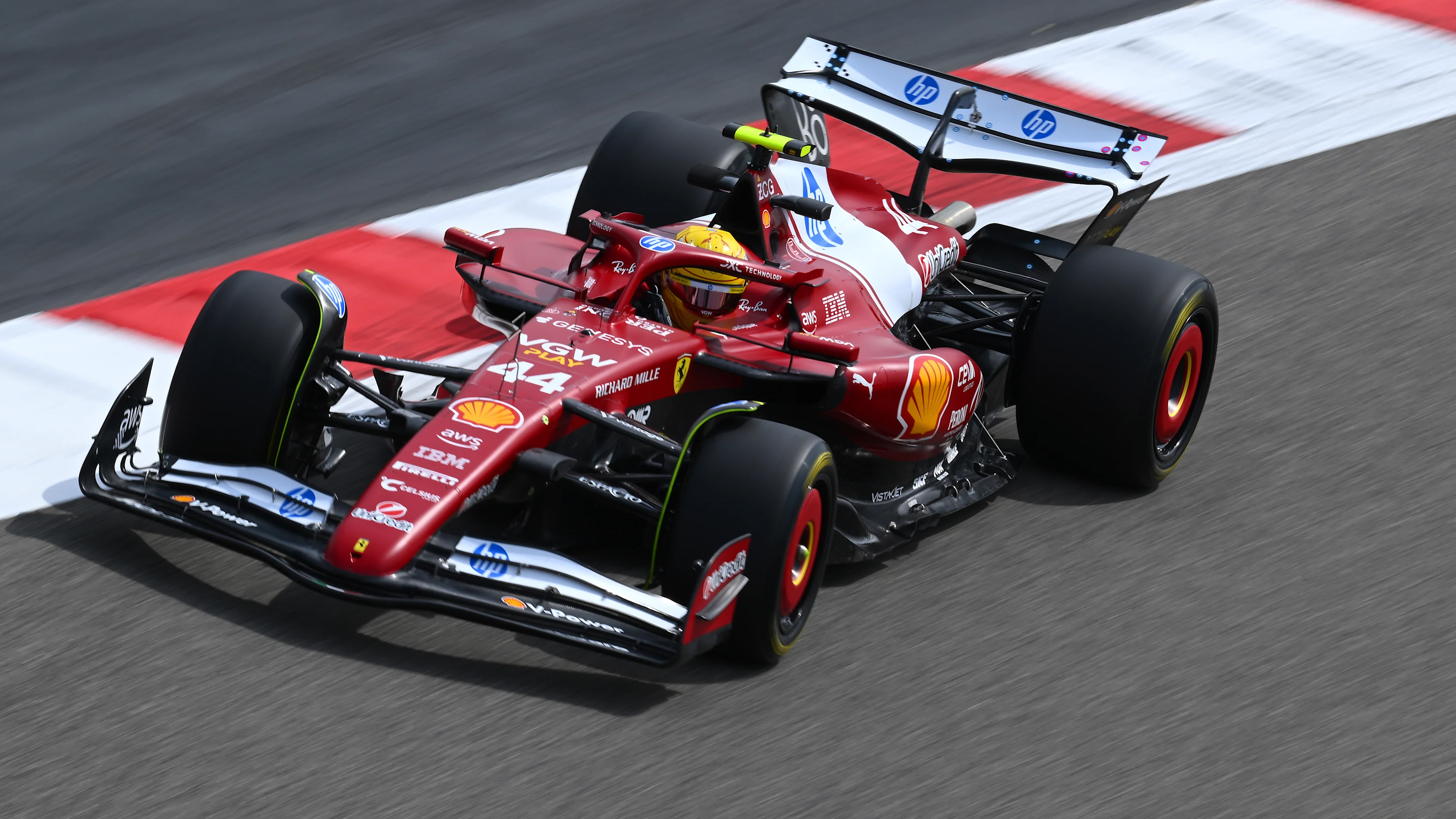 BAHRAIN, BAHRAIN - FEBRUARY 26: Lewis Hamilton of Great Britain driving the (44) Scuderia Ferrari