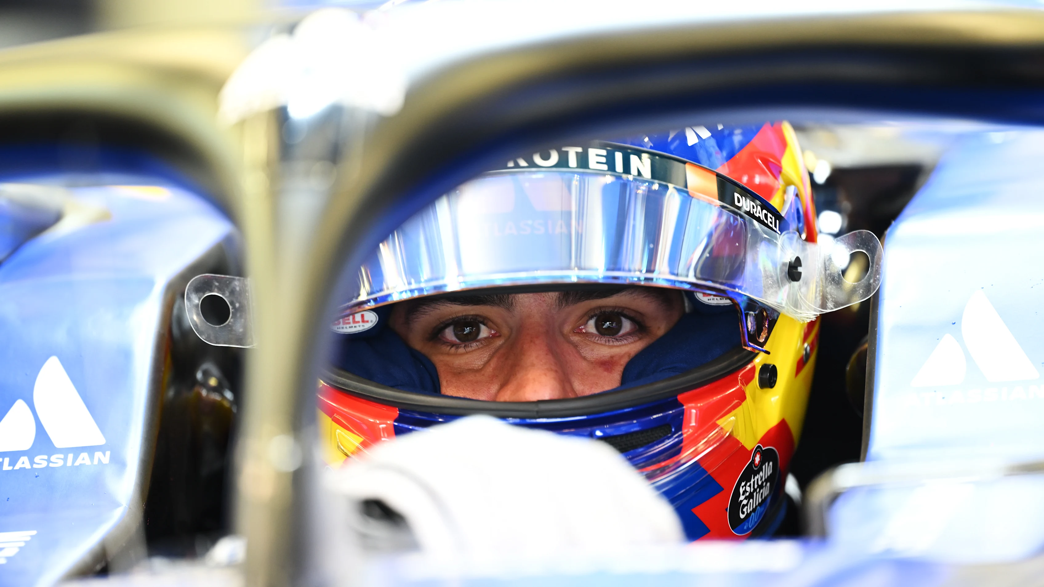 BAHRAIN, BAHRAIN - FEBRUARY 27: Carlos Sainz of Spain driving the (55) Williams FW47 Mercedes looks