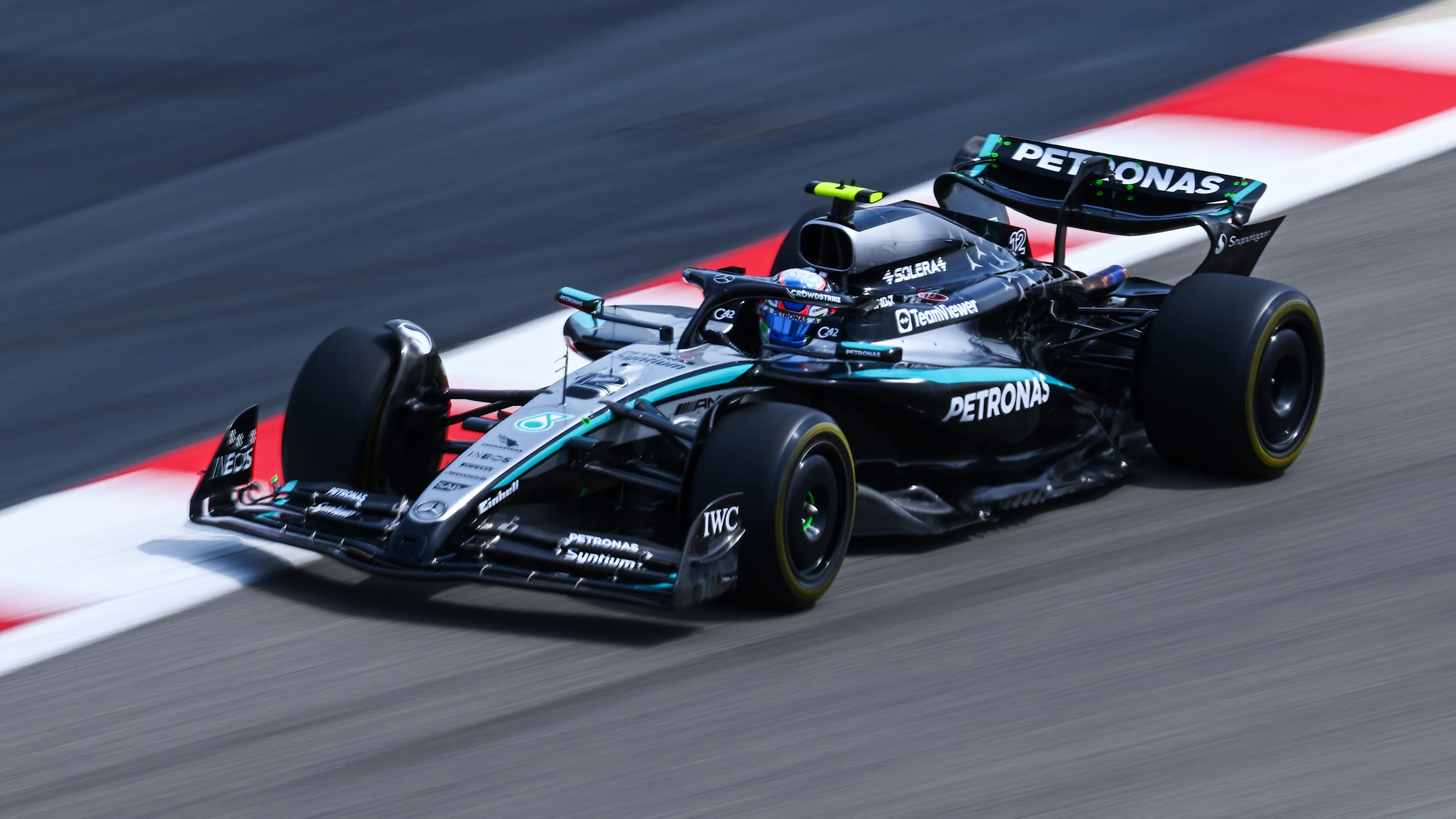 BAHRAIN, BAHRAIN - FEBRUARY 28: Andrea Kimi Antonelli of Italy driving the (12) Mercedes AMG
