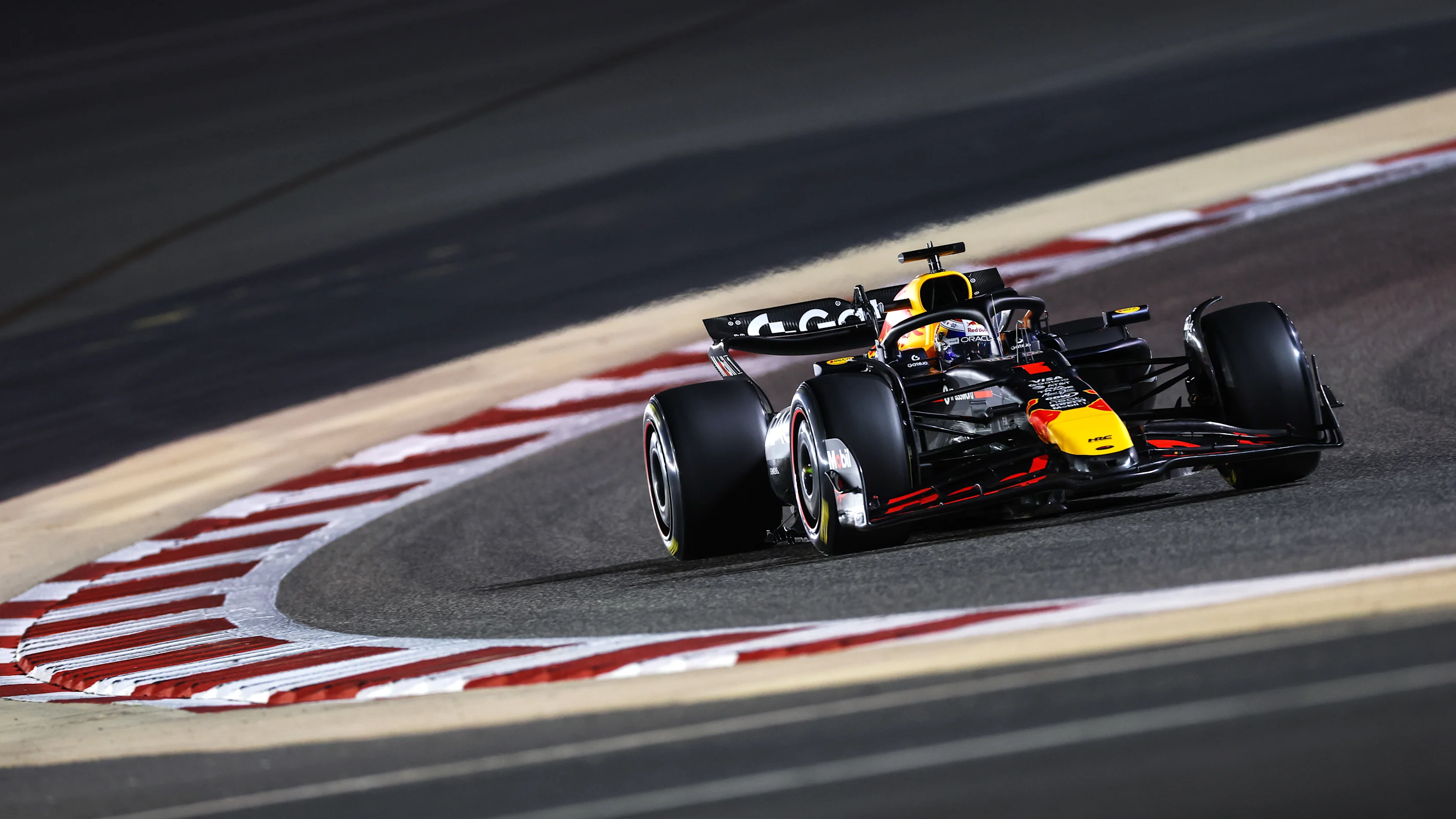 BAHRAIN, BAHRAIN - FEBRUARY 28: Max Verstappen of the Netherlands driving the (1) Oracle Red Bull