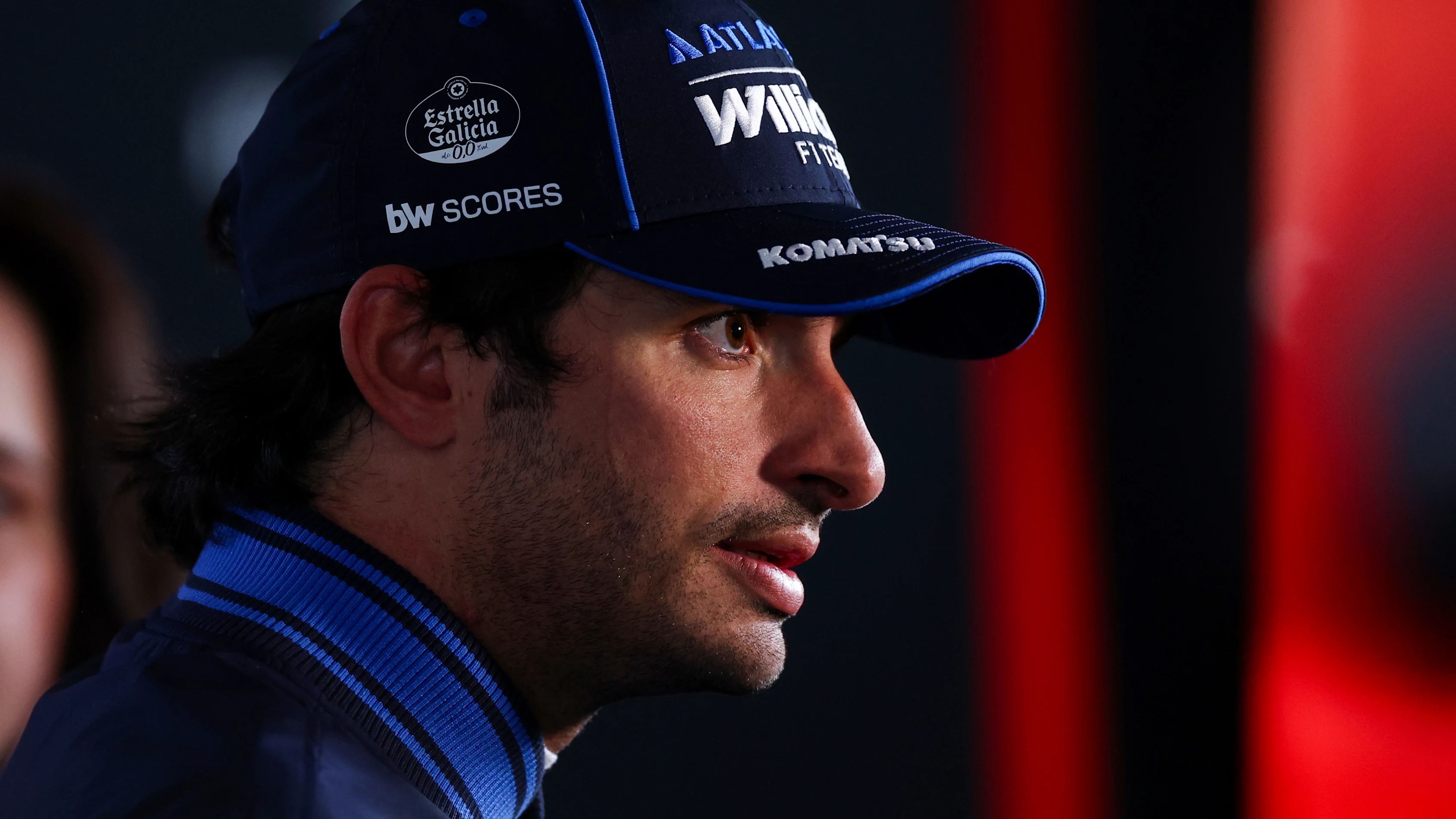 SHANGHAI, CHINA - MARCH 15: Ninth placed Carlos Sainz of Spain and Williams is interviewed during
