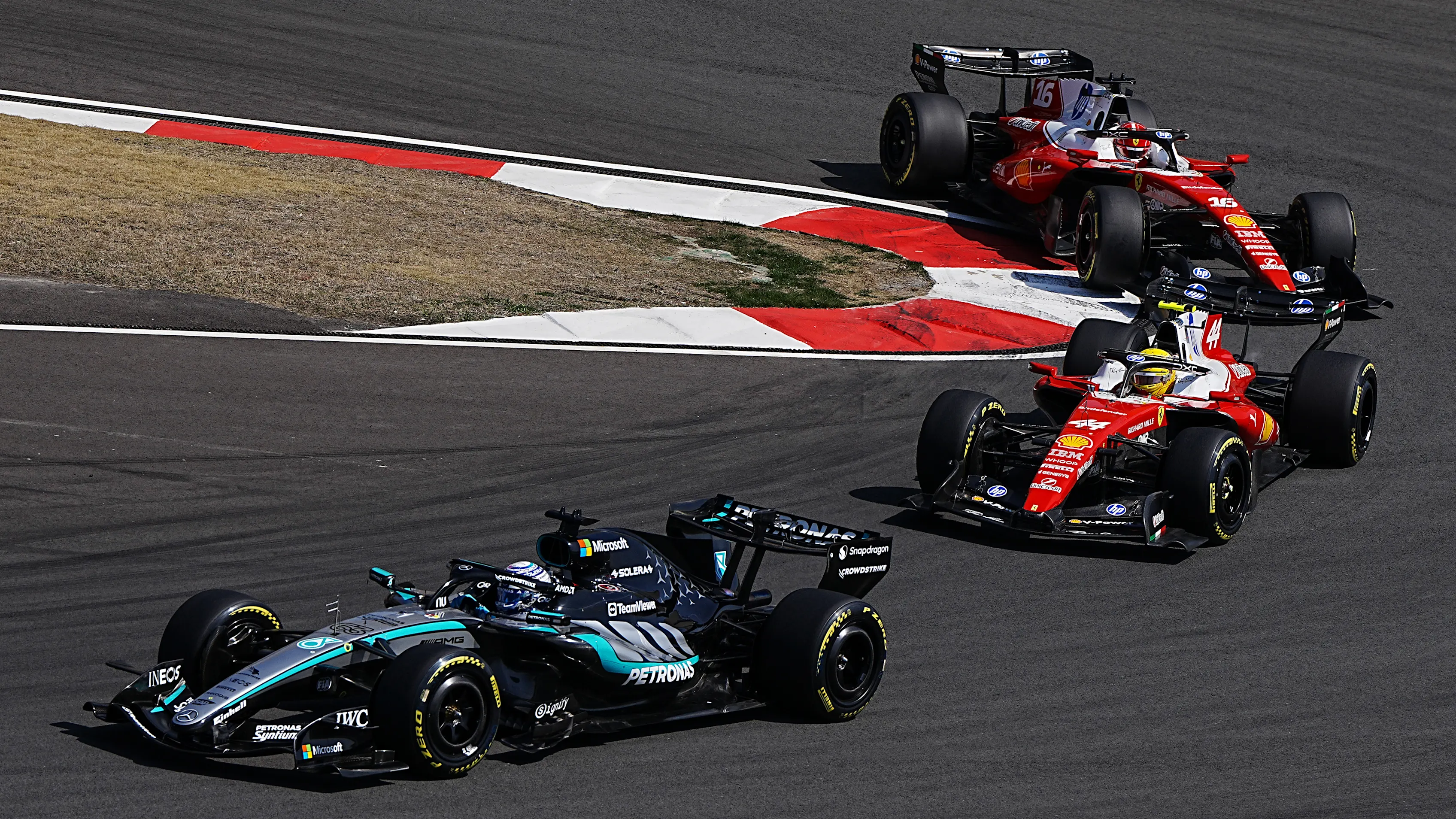 SHANGHAI, CHINA - MARCH 14: George Russell of Great Britain driving the (63) Mercedes AMG Petronas