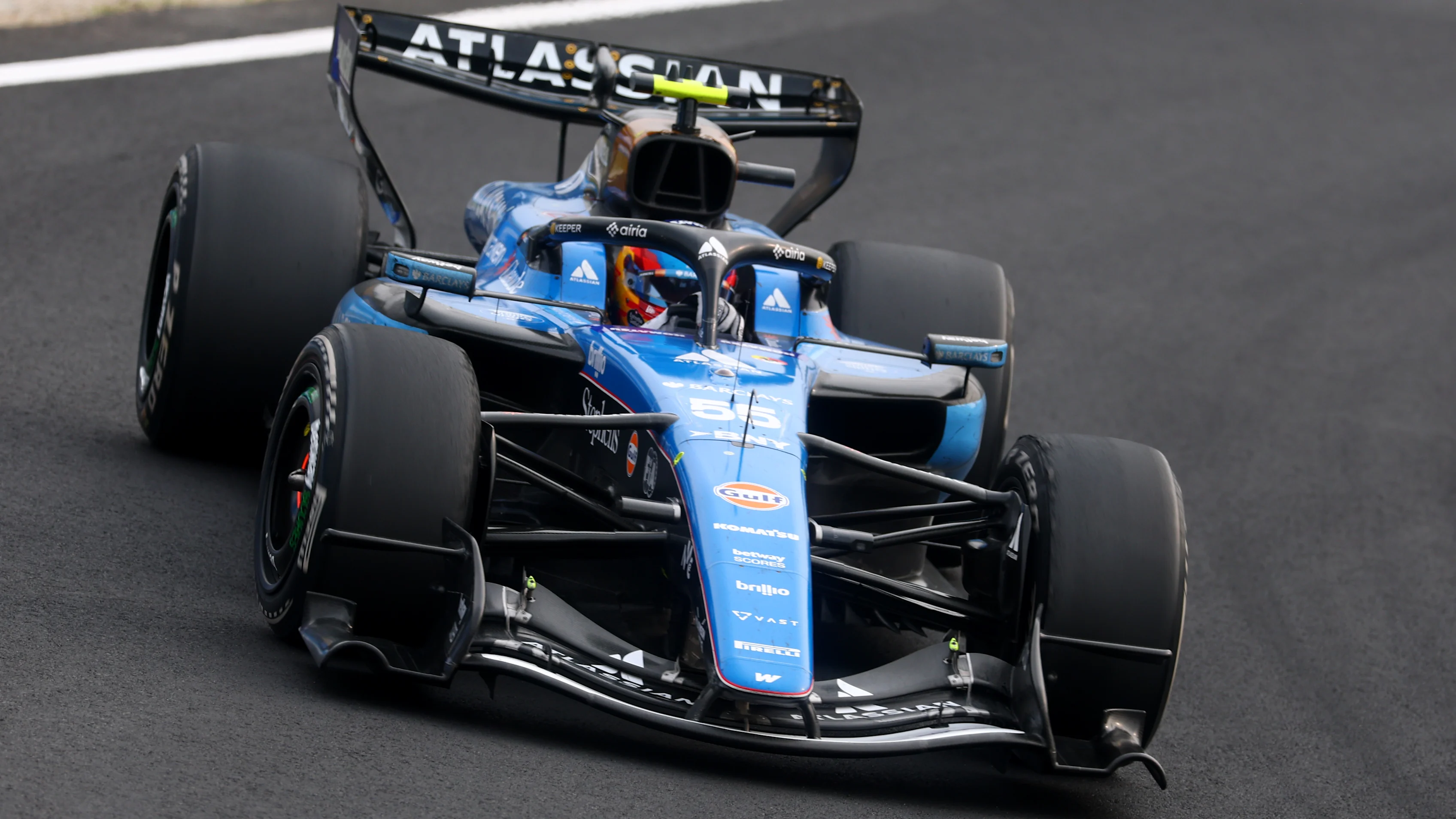 SUZUKA, JAPAN - MARCH 29: Carlos Sainz of Spain driving the (55) Williams FW48 Mercedes on track