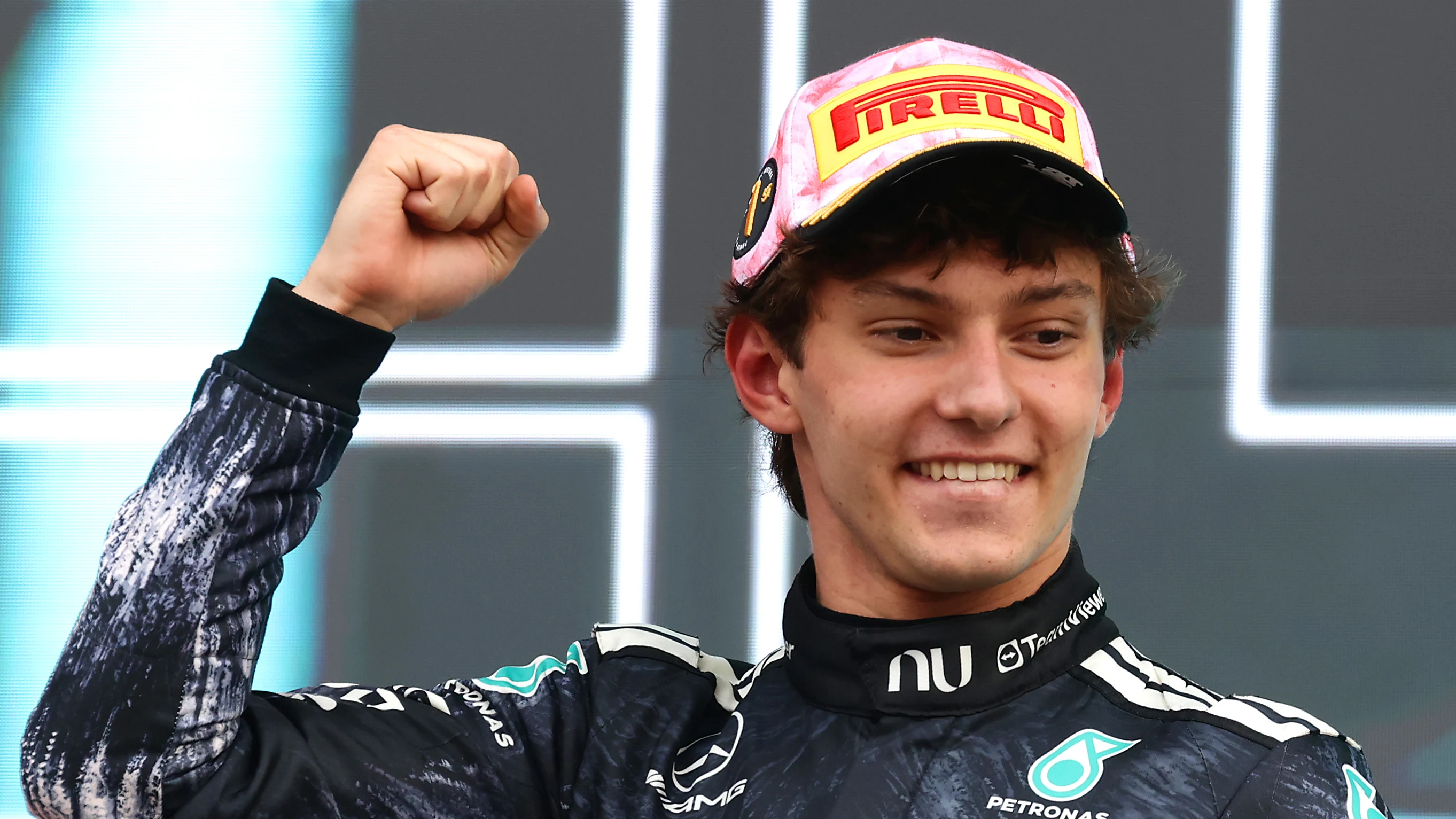 SUZUKA, JAPAN - MARCH 29: Race winner Andrea Kimi Antonelli of Italy and Mercedes AMG Petronas F1