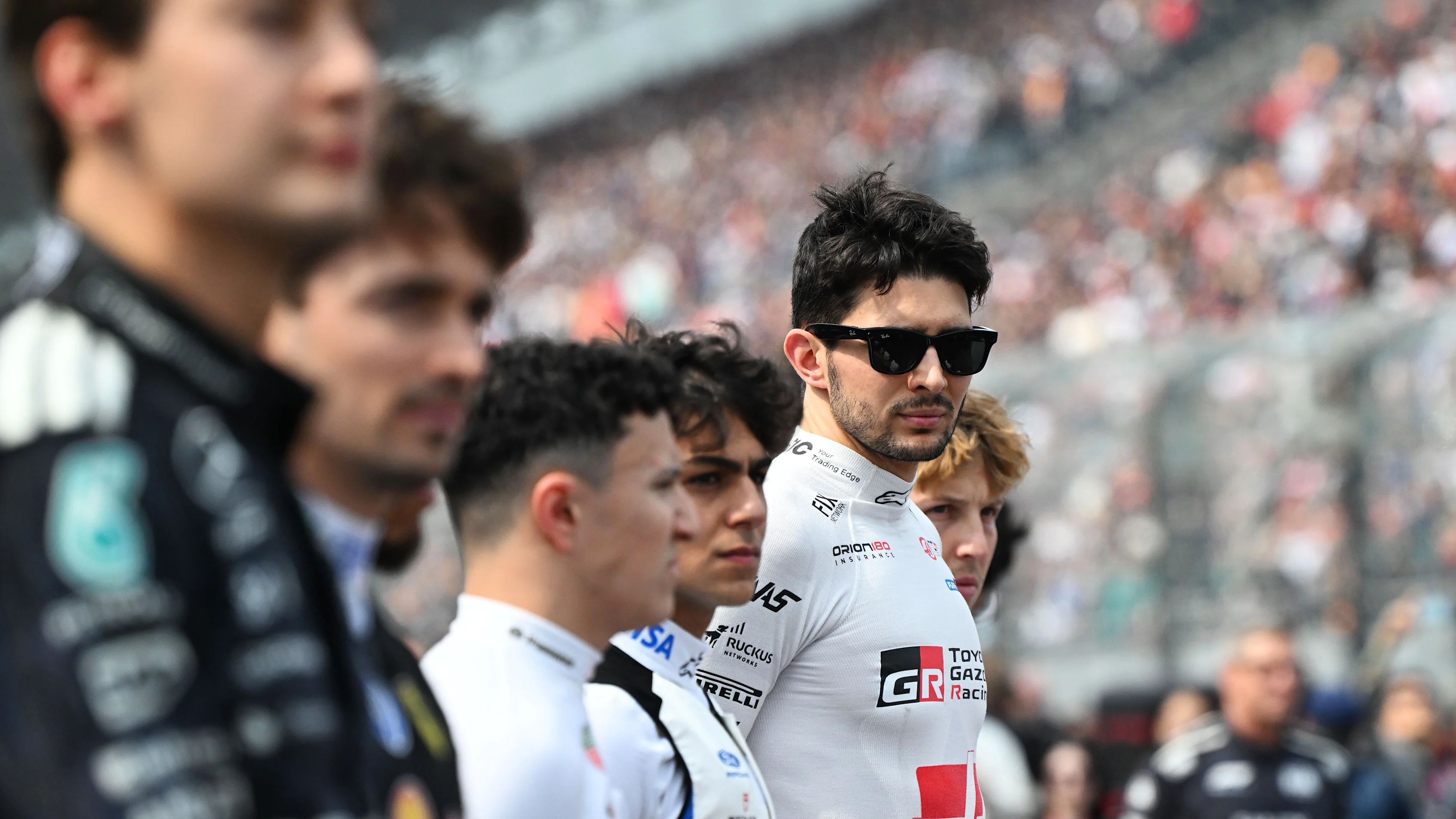 SUZUKA, JAPAN - MARCH 29: Esteban Ocon of France and Haas F1 on the grid during the F1 Grand Prix