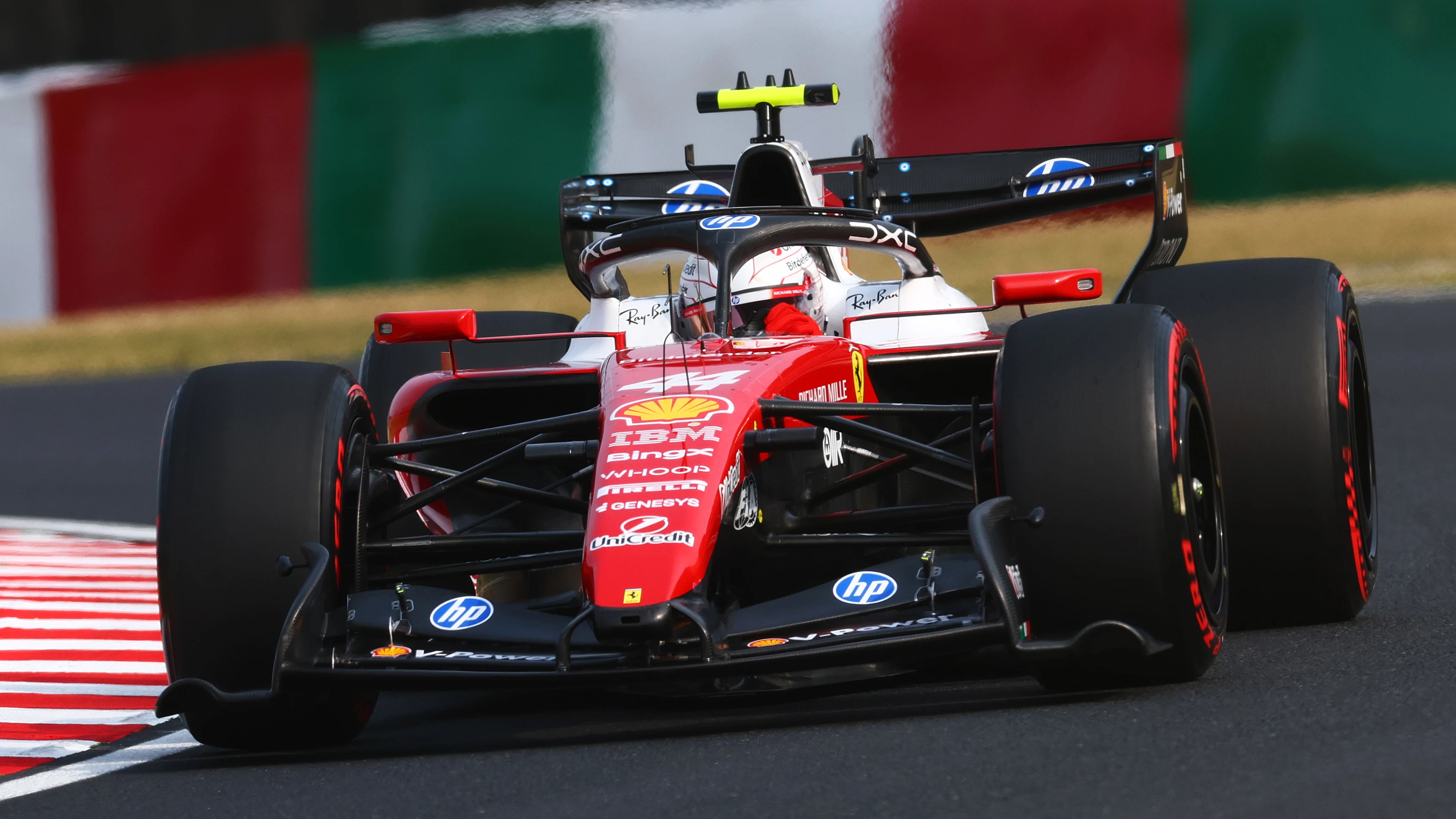 SUZUKA, JAPAN - MARCH 28: Charles Leclerc of Monaco driving the (16) Scuderia Ferrari SF-26 on track during qualifying ahead of the F1 Grand Prix of Japan at Suzuka Circuit on March 28, 2026 in Suzuka, Japan. (Photo by Clive Rose - Formula 1/Formula 1 via Getty Images)