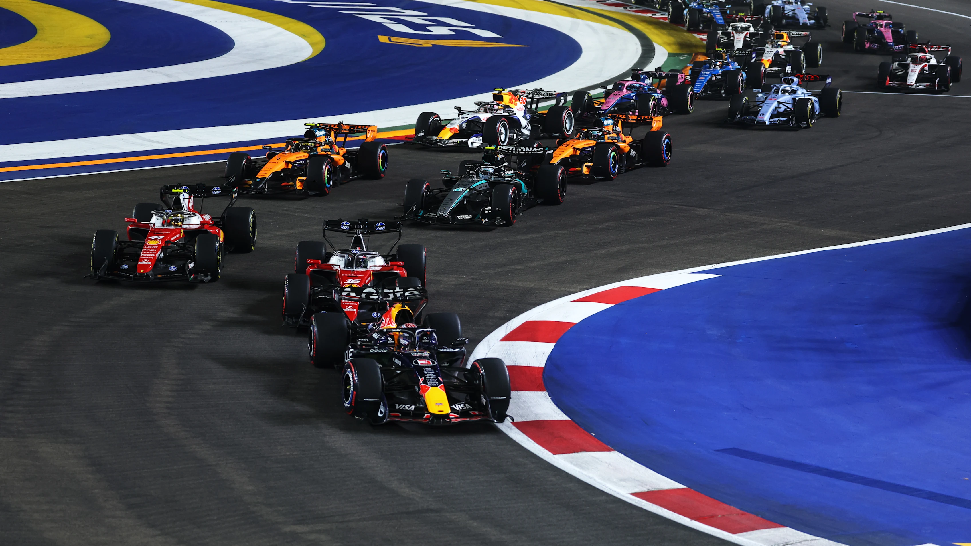 SINGAPORE, SINGAPORE - OCTOBER 11: Max Verstappen of the Netherlands driving the (3) Oracle Red