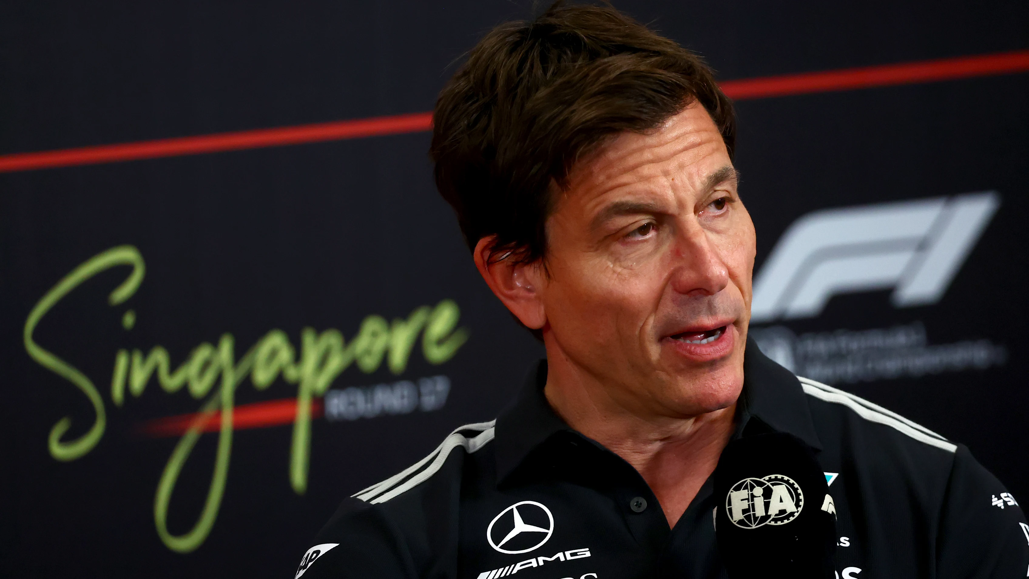 SINGAPORE, SINGAPORE - OCTOBER 09: Toto Wolff, Executive Director of Mercedes AMG Petronas F1 Team