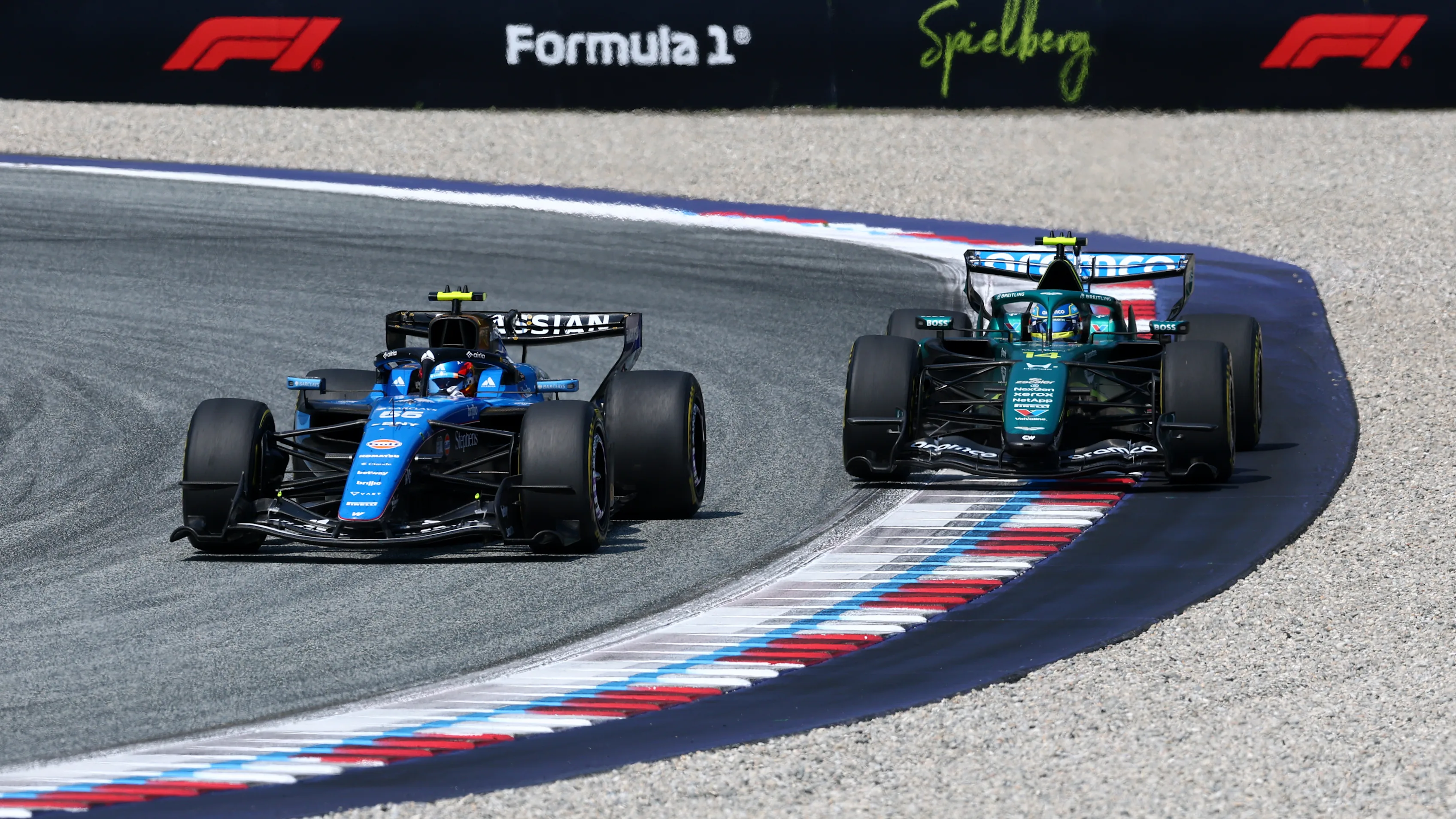 SPIELBERG, AUSTRIA - JUNE 28: Carlos Sainz of Spain driving the (55) Williams FW48 Mercedes leads