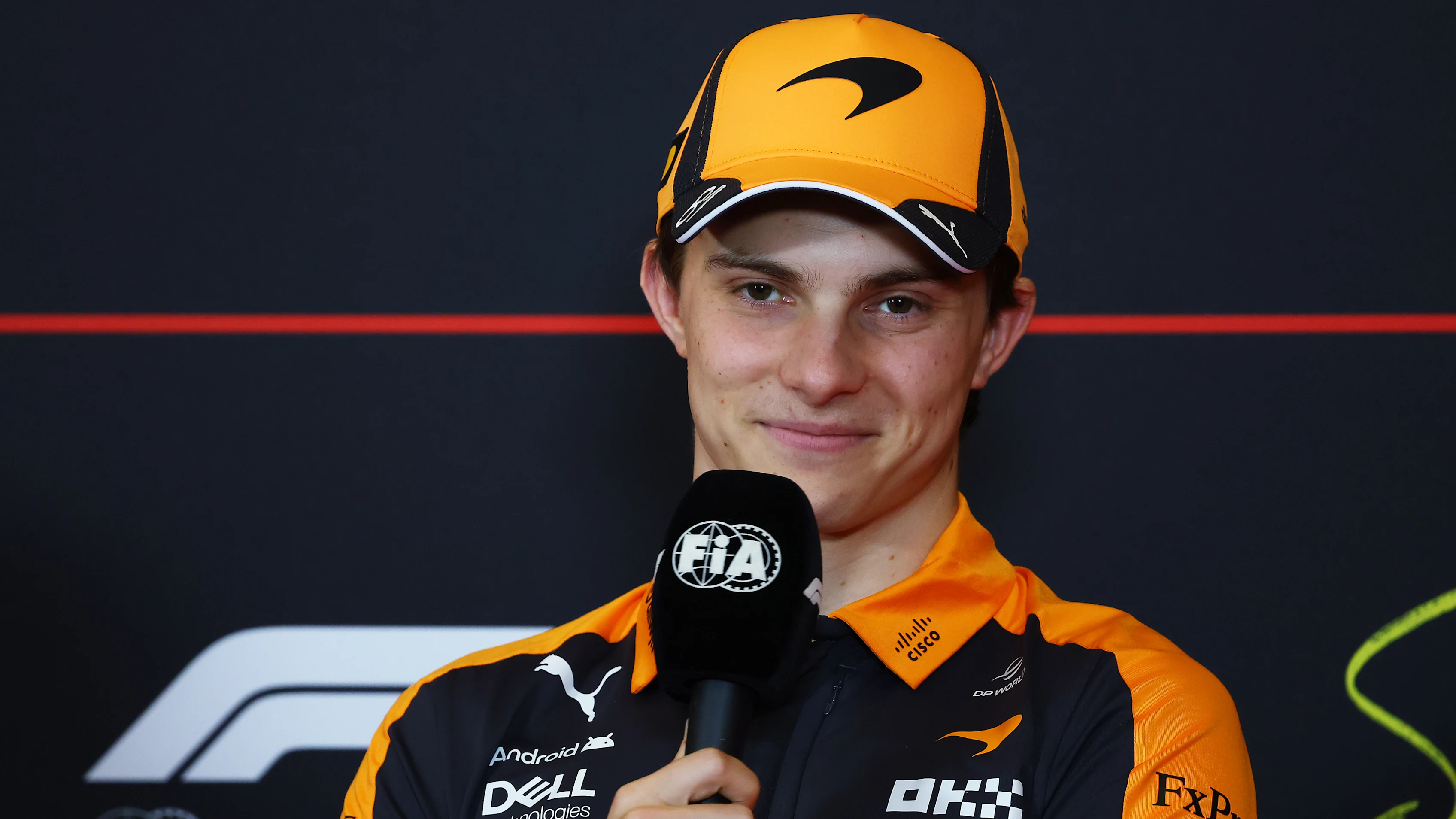 SPIELBERG, AUSTRIA - JUNE 25: Oscar Piastri of Australia and McLaren speaks in the Drivers Press