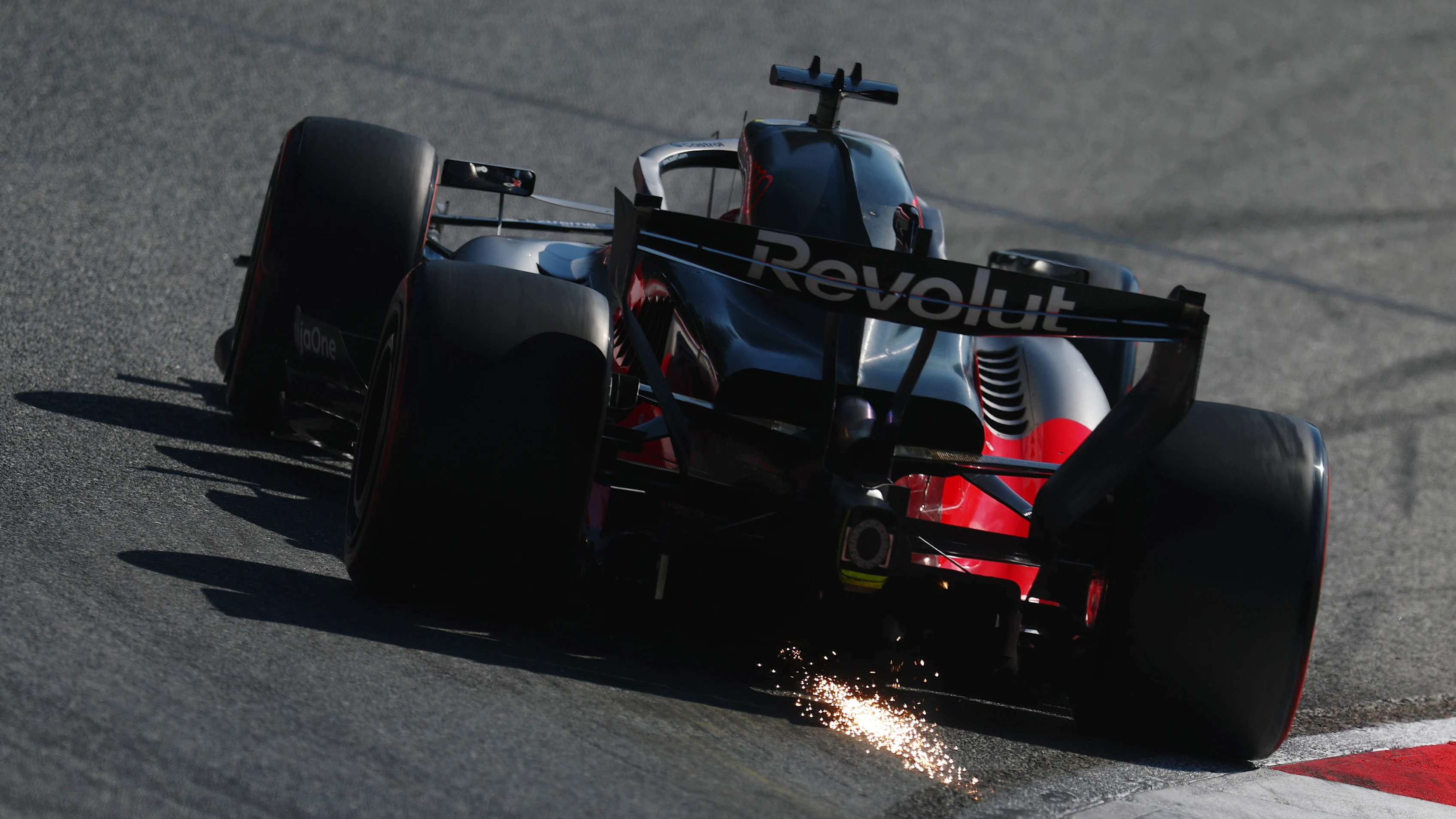 SPIELBERG, AUSTRIA - JUNE 27: Sparks fly behind Nico Hulkenberg of Germany driving the (27) Audi F1