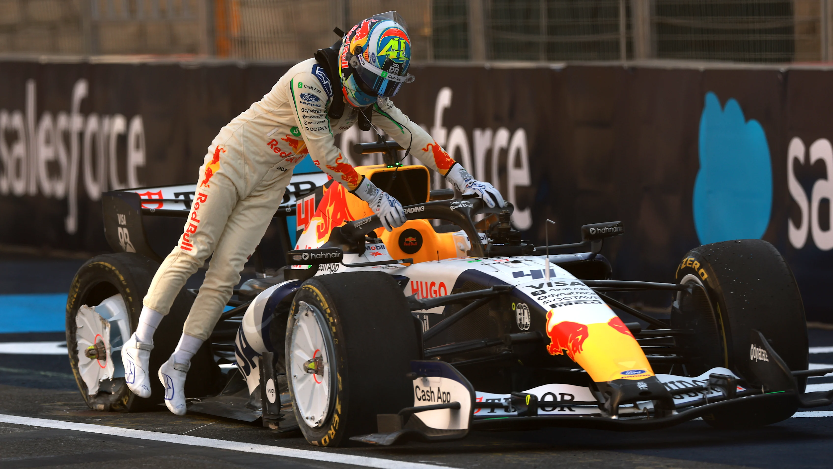BAKU, AZERBAIJAN - SEPTEMBER 24: Arvid Lindblad of Great Britain and Visa Cash App Racing Bulls