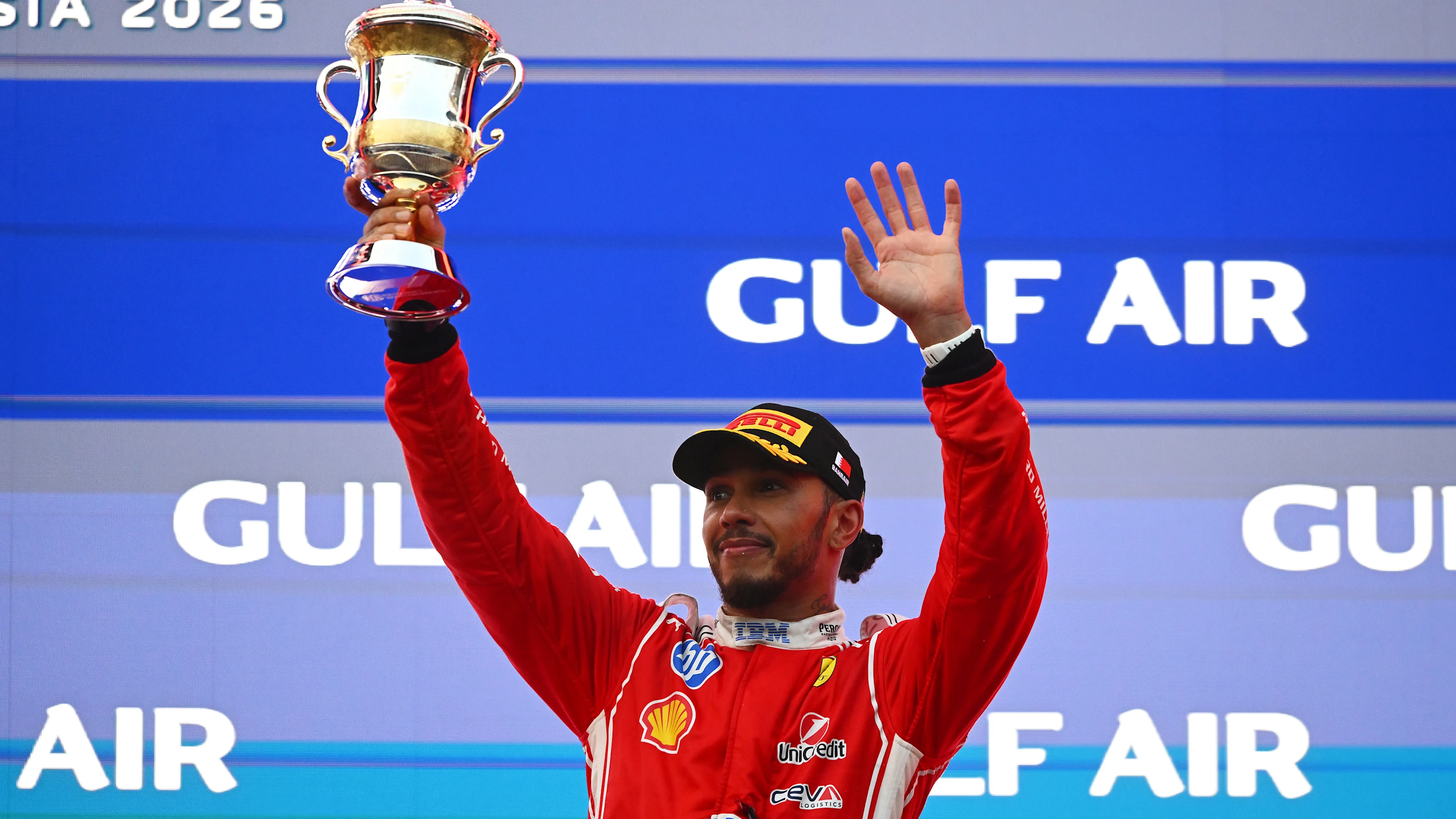 KUALA LUMPUR, MALAYSIA - OCTOBER 04: Third placed Lewis Hamilton of Great Britain and Scuderia