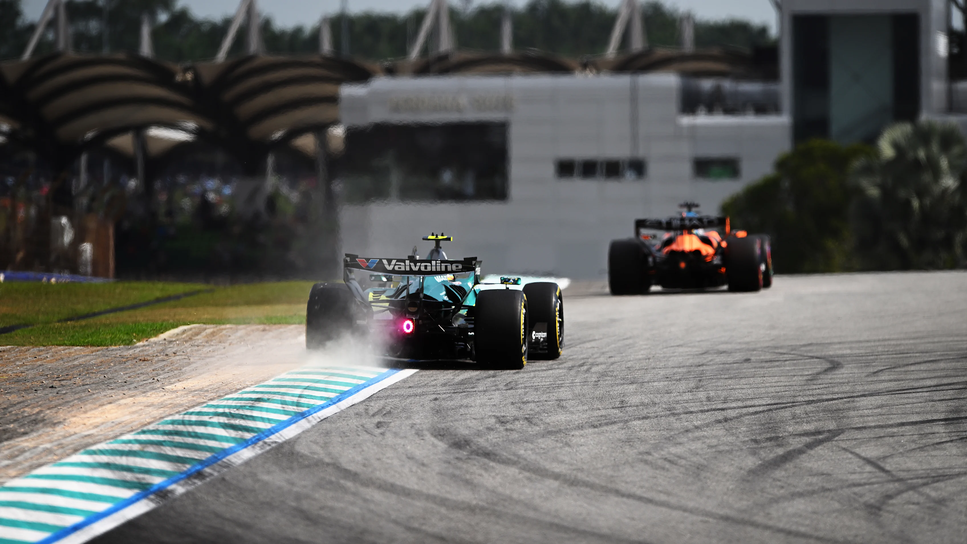 KUALA LUMPUR, MALAYSIA - OCTOBER 02: Fernando Alonso of Spain driving the (14) Aston Martin F1 Team