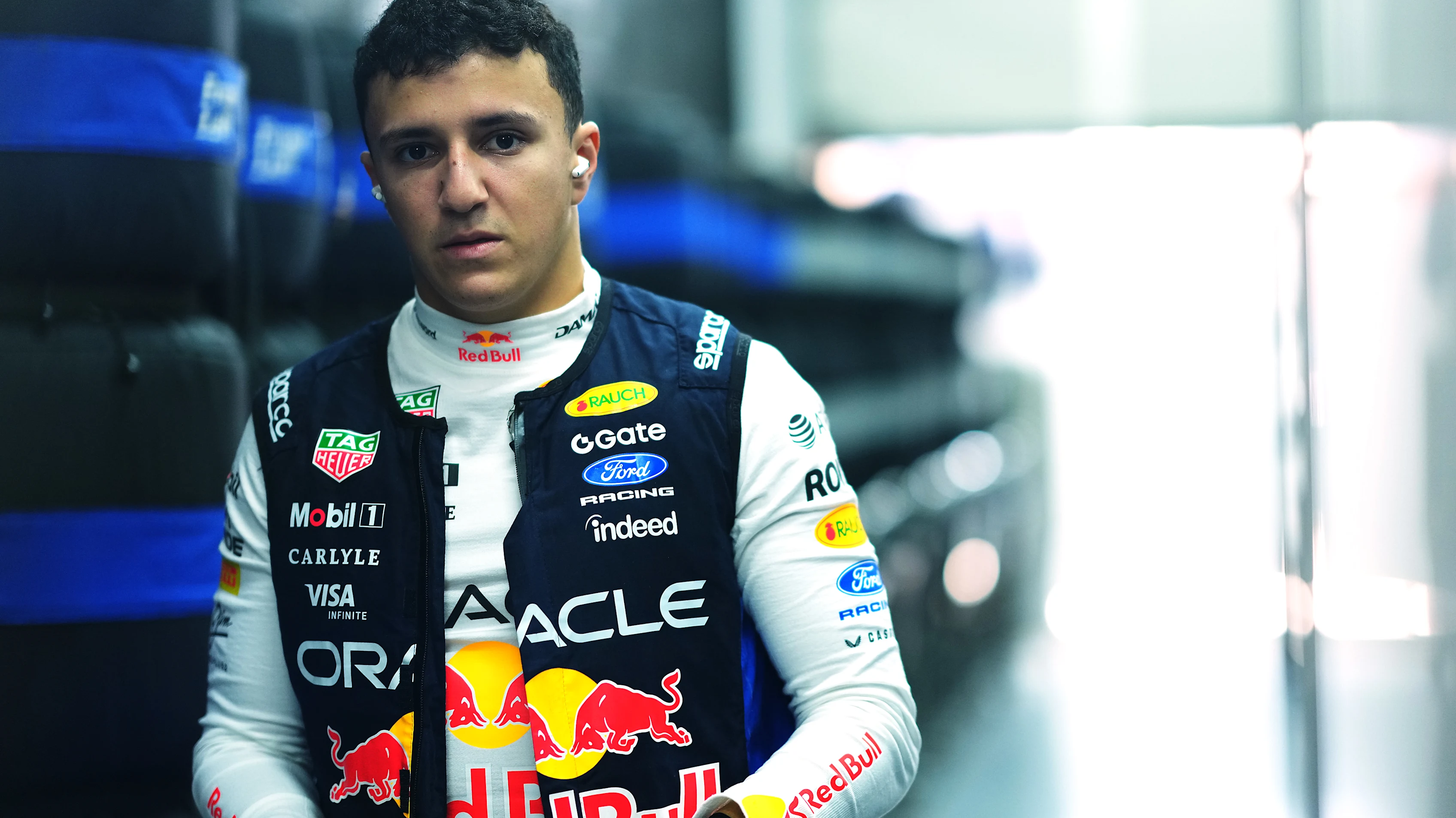 KUALA LUMPUR, MALAYSIA - OCTOBER 03: Isack Hadjar of France and Oracle Red Bull Racing prepares to