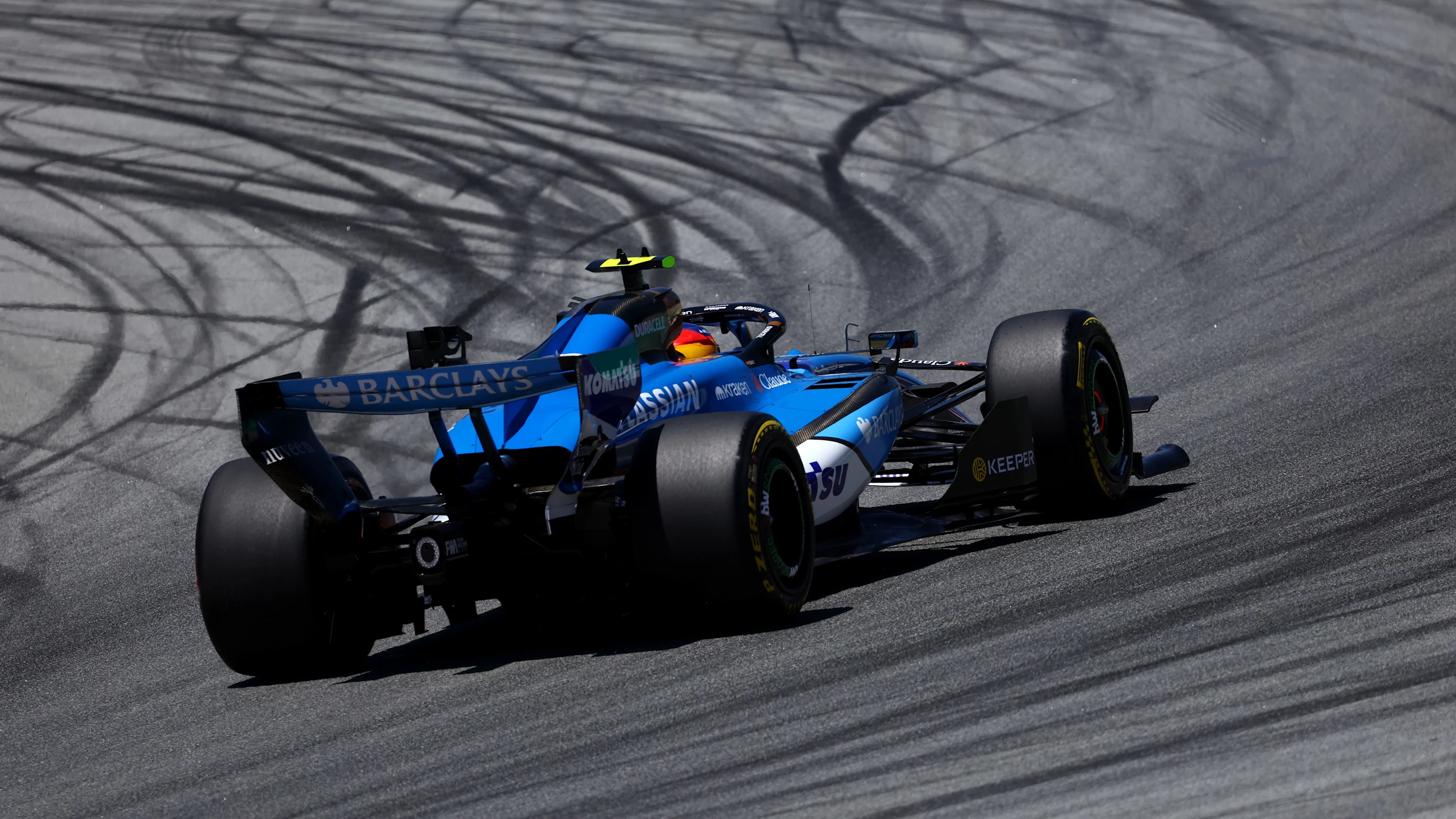 BARCELONA, SPAIN - JUNE 12: Carlos Sainz of Spain driving the (55) Williams FW48 Mercedes on track