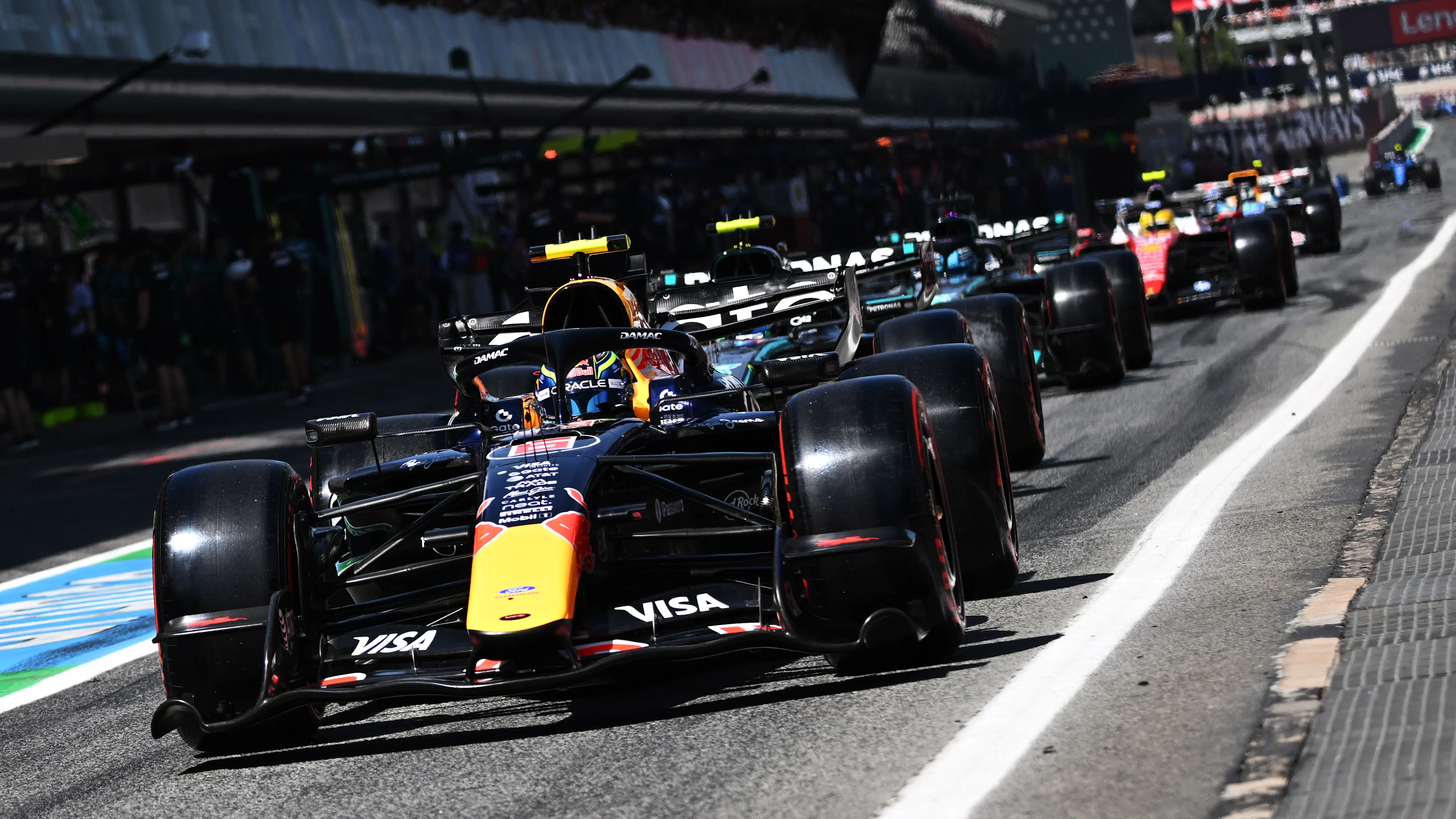 BARCELONA, SPAIN - JUNE 13: Isack Hadjar of France driving the (6) Oracle Red Bull Racing RB22 Red