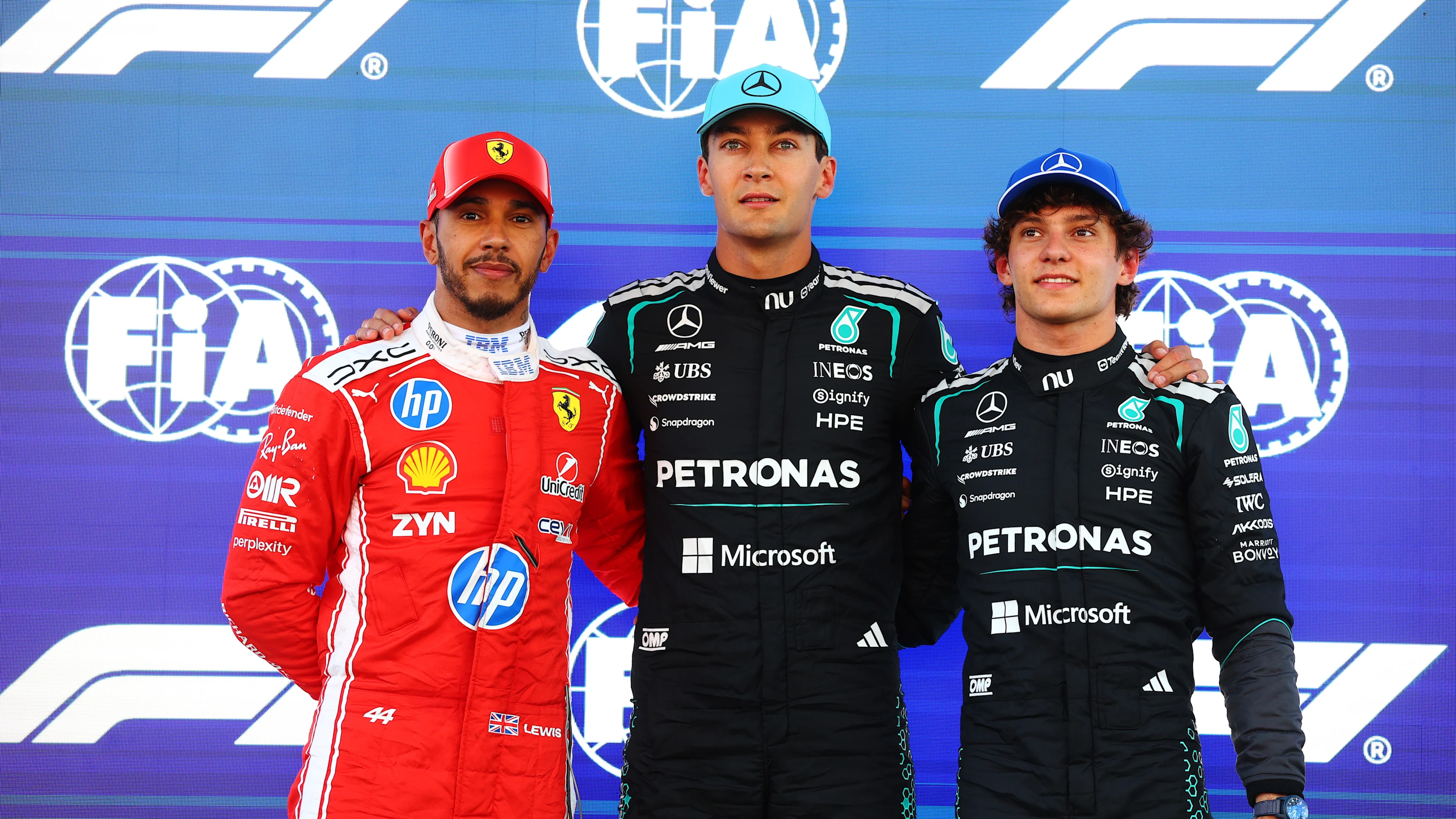 BARCELONA, SPAIN - JUNE 13: Pole position qualifier George Russell of Great Britain and Mercedes