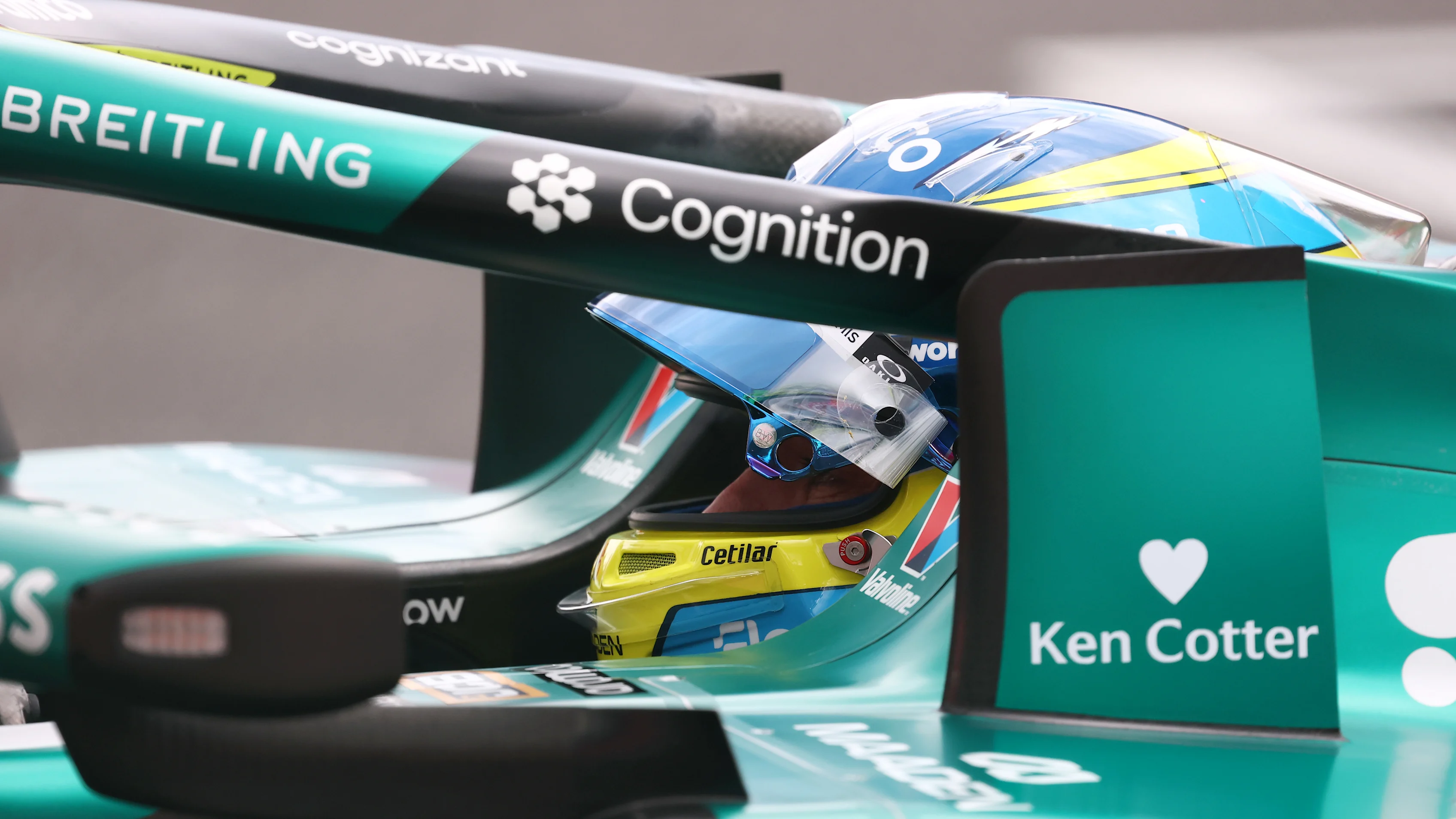 SPA, BELGIUM - JULY 19: Fernando Alonso of Spain and Aston Martin F1 Team prepares to drive on the