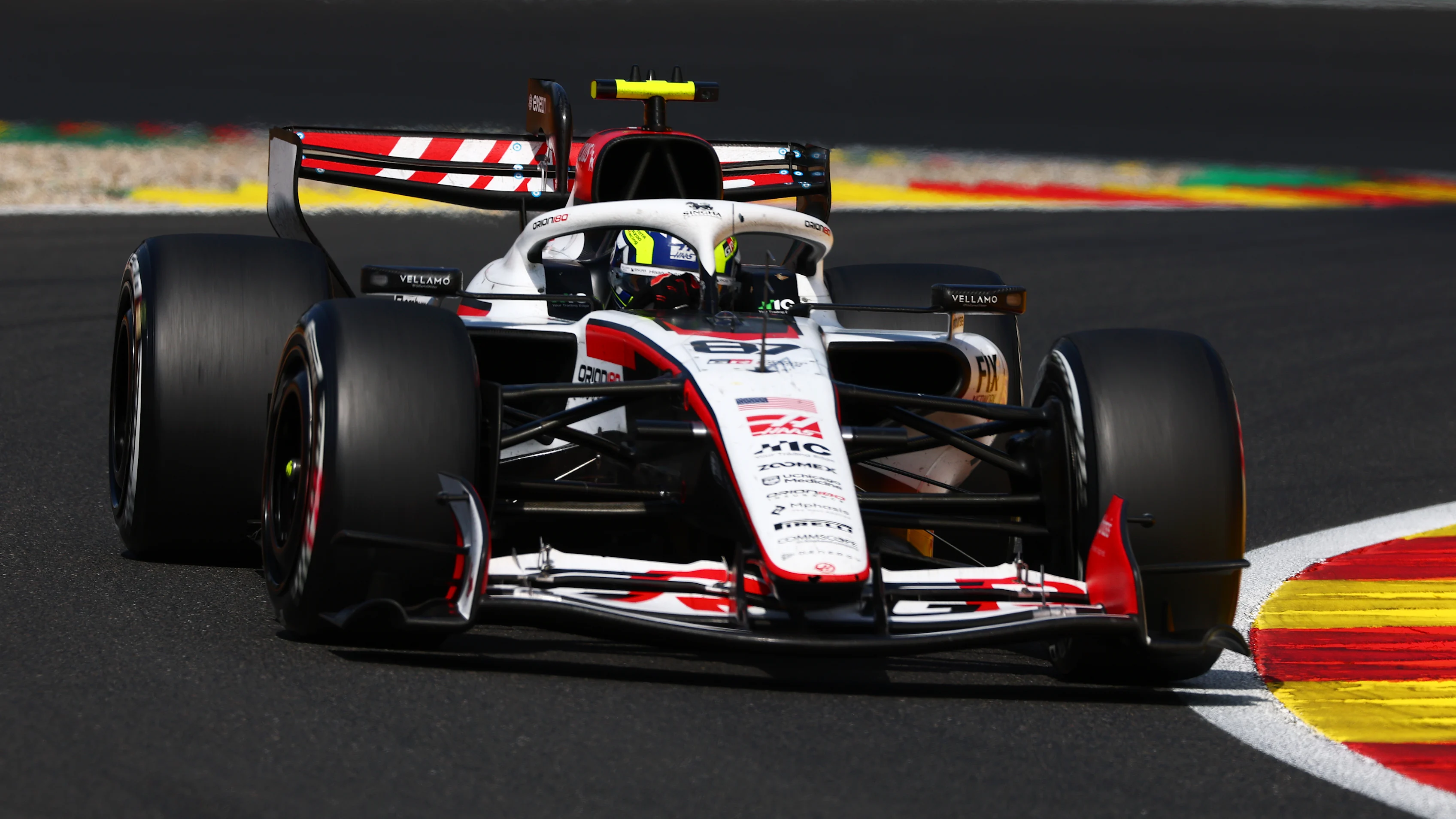 SPA, BELGIUM - JULY 19: Oliver Bearman of Great Britain driving the (87) Haas F1 VF-26 Ferrari on