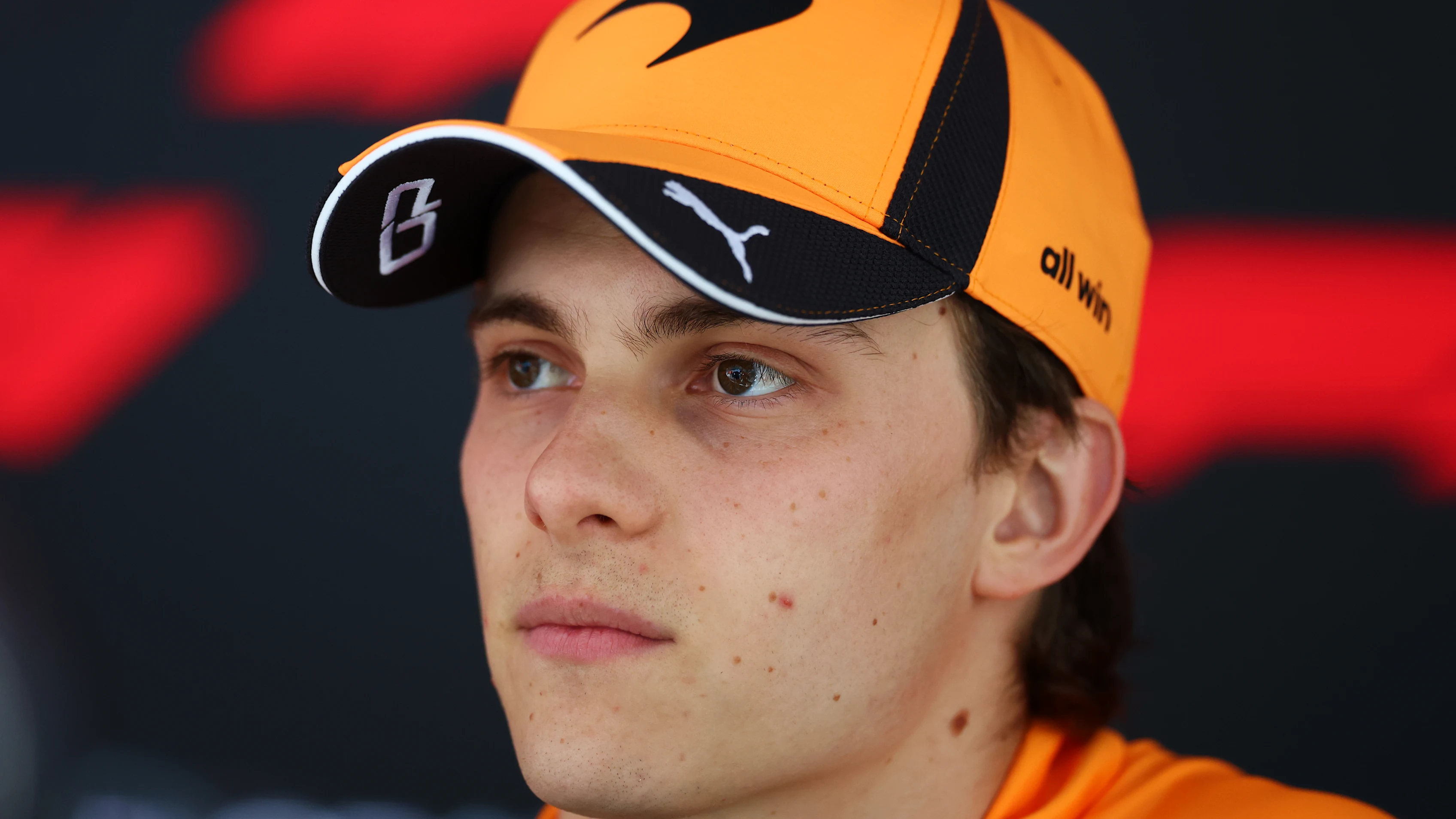 SPA, BELGIUM - JULY 16: Oscar Piastri of Australia and McLaren talks to the media in the Paddock