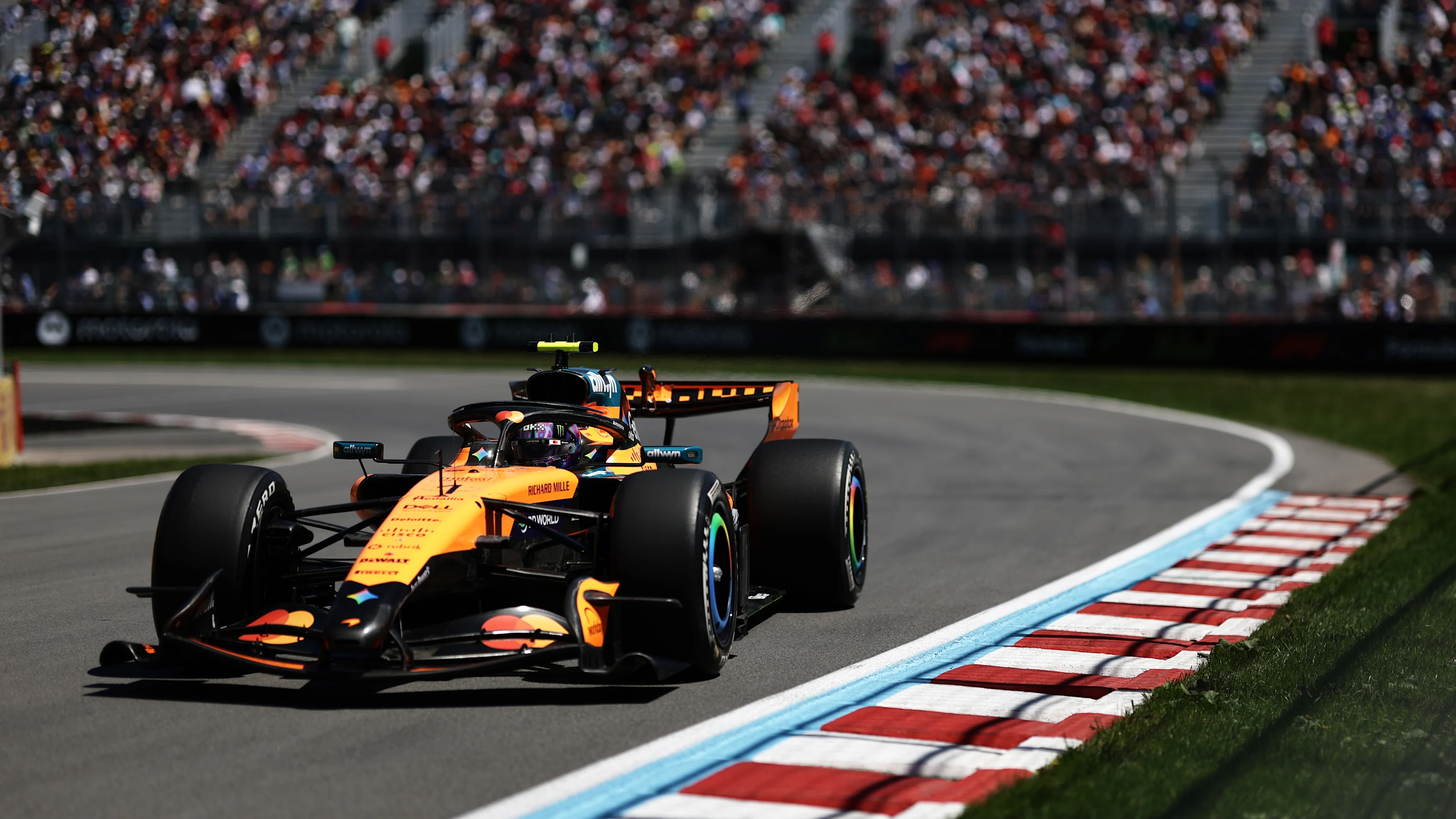 MONTREAL, QUEBEC - MAY 22: Lando Norris of Great Britain driving the (1) McLaren MCL40 Mercedes on