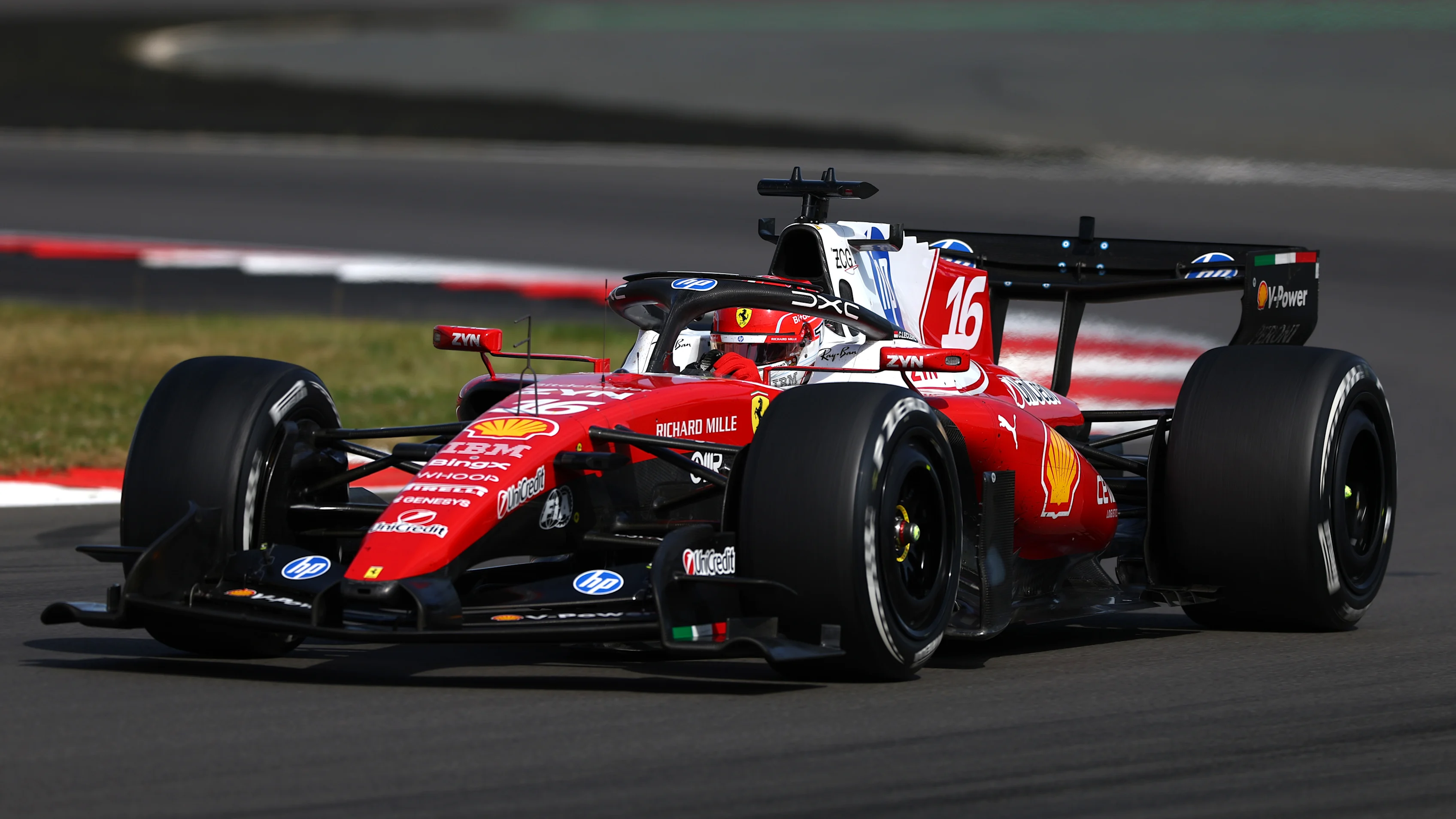 NORTHAMPTON, ENGLAND - JULY 05: Charles Leclerc of Monaco driving the (16) Scuderia Ferrari SF-26