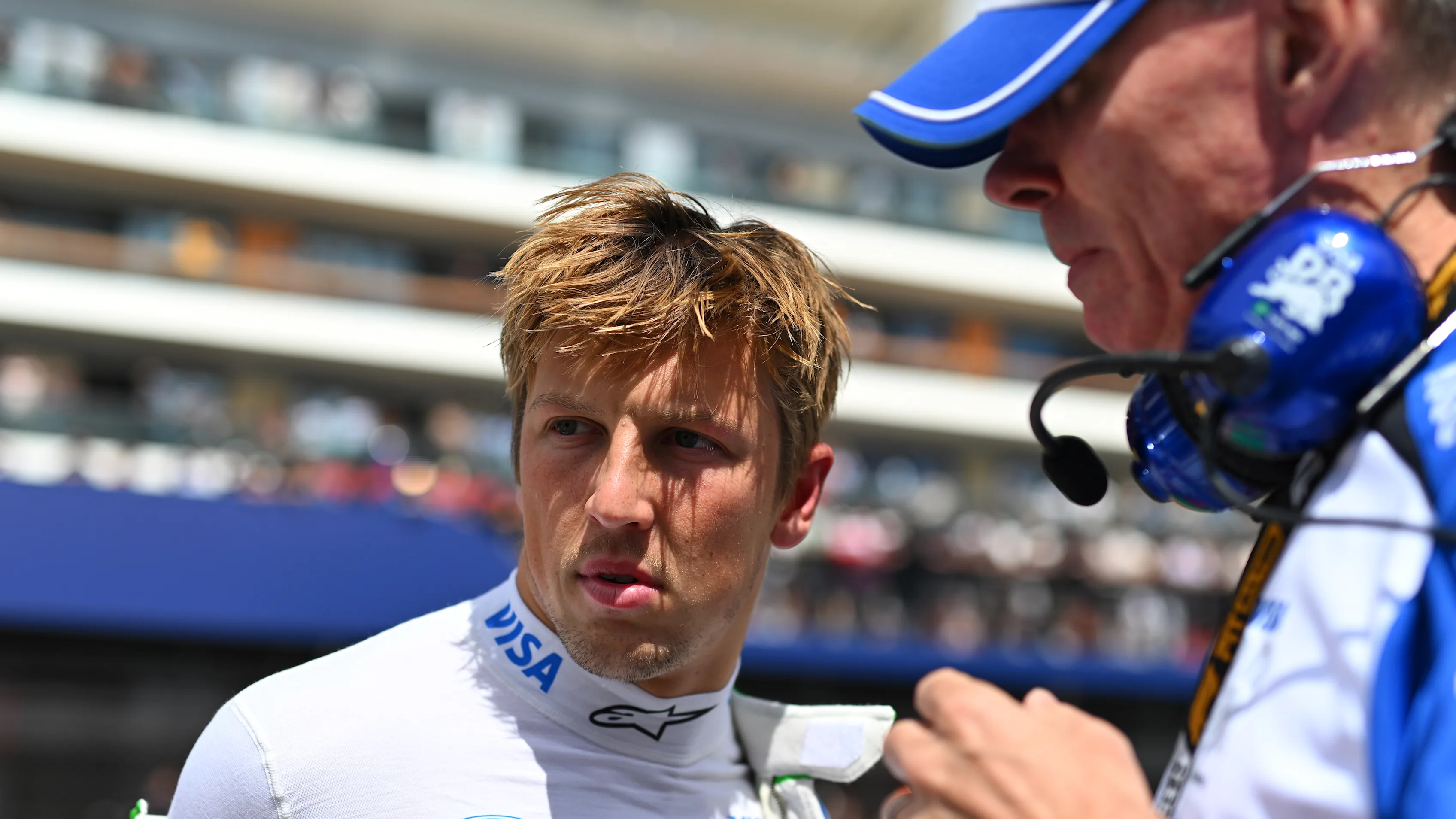 NORTHAMPTON, ENGLAND - JULY 04: Liam Lawson of New Zealand and Visa Cash App Racing Bulls and Alan