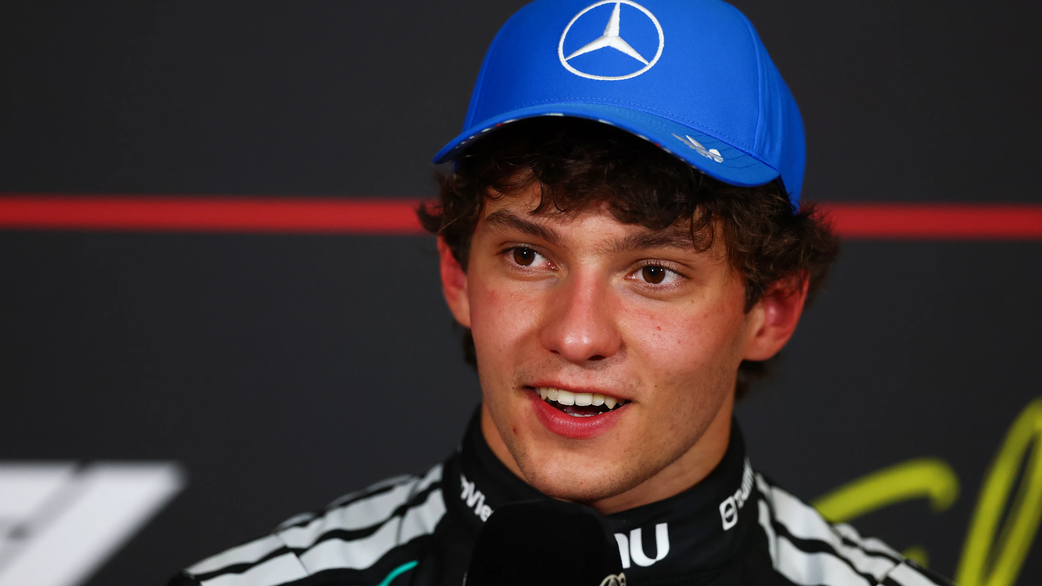 NORTHAMPTON, ENGLAND - JULY 04: Pole position qualifier Andrea Kimi Antonelli of Italy and Mercedes